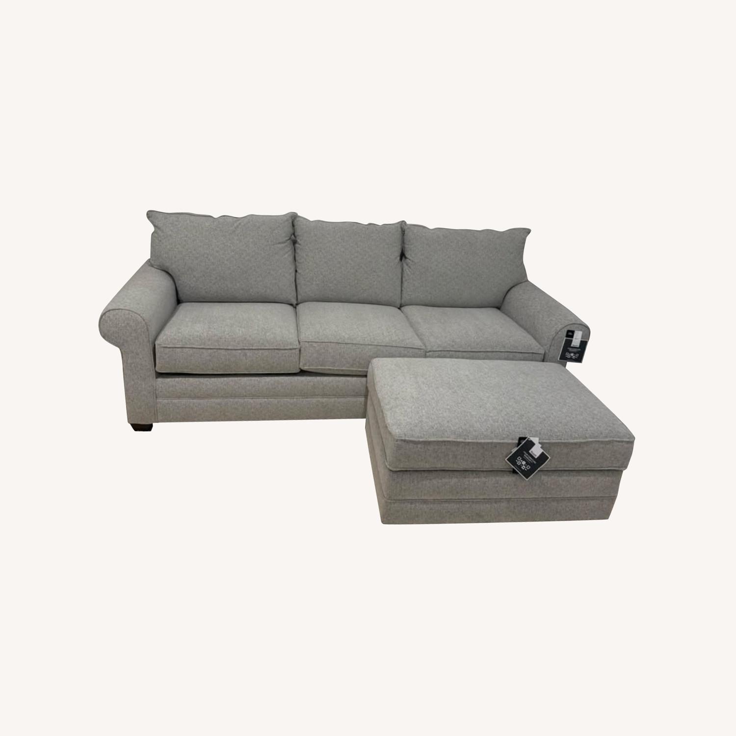 Bassett Sofa Bed Couch with Storage Ottoman - image-0