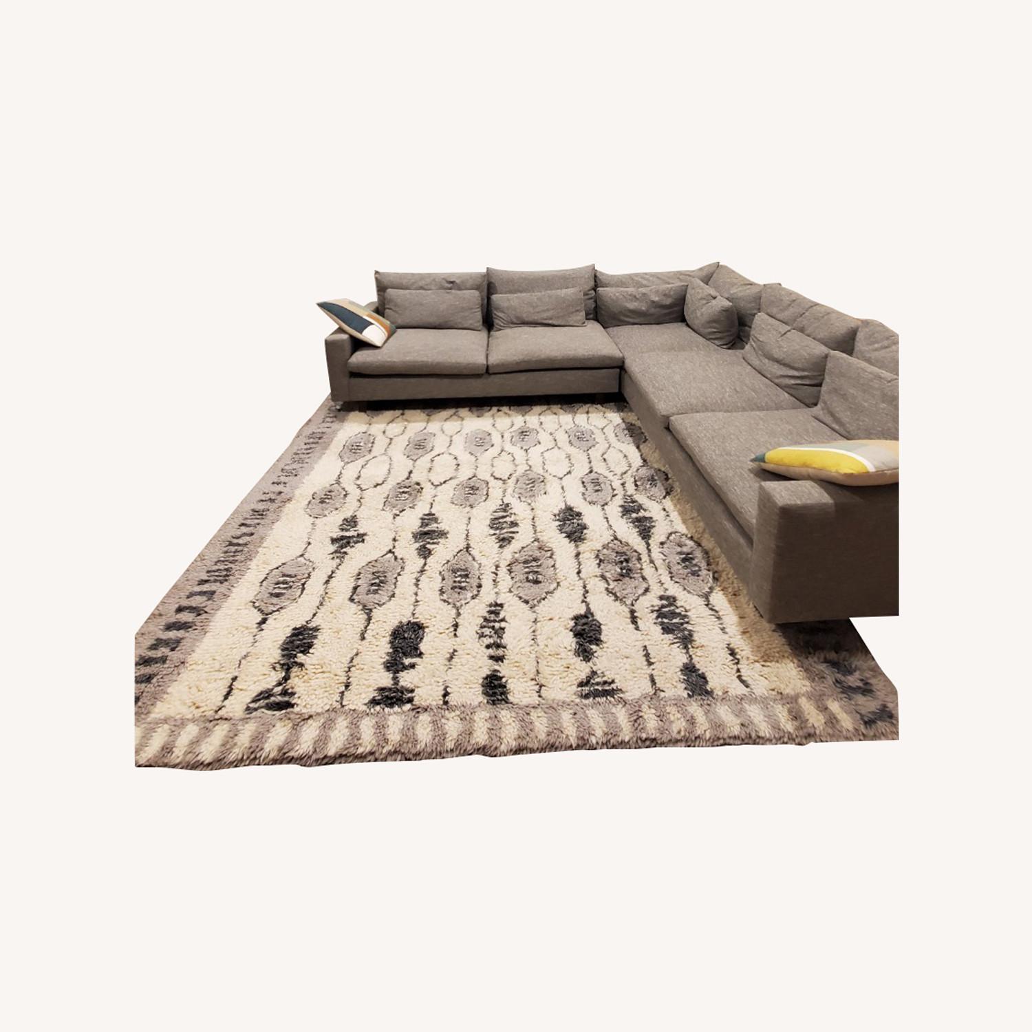 West Elm Wool Royal Grid Shag Rug - image-5