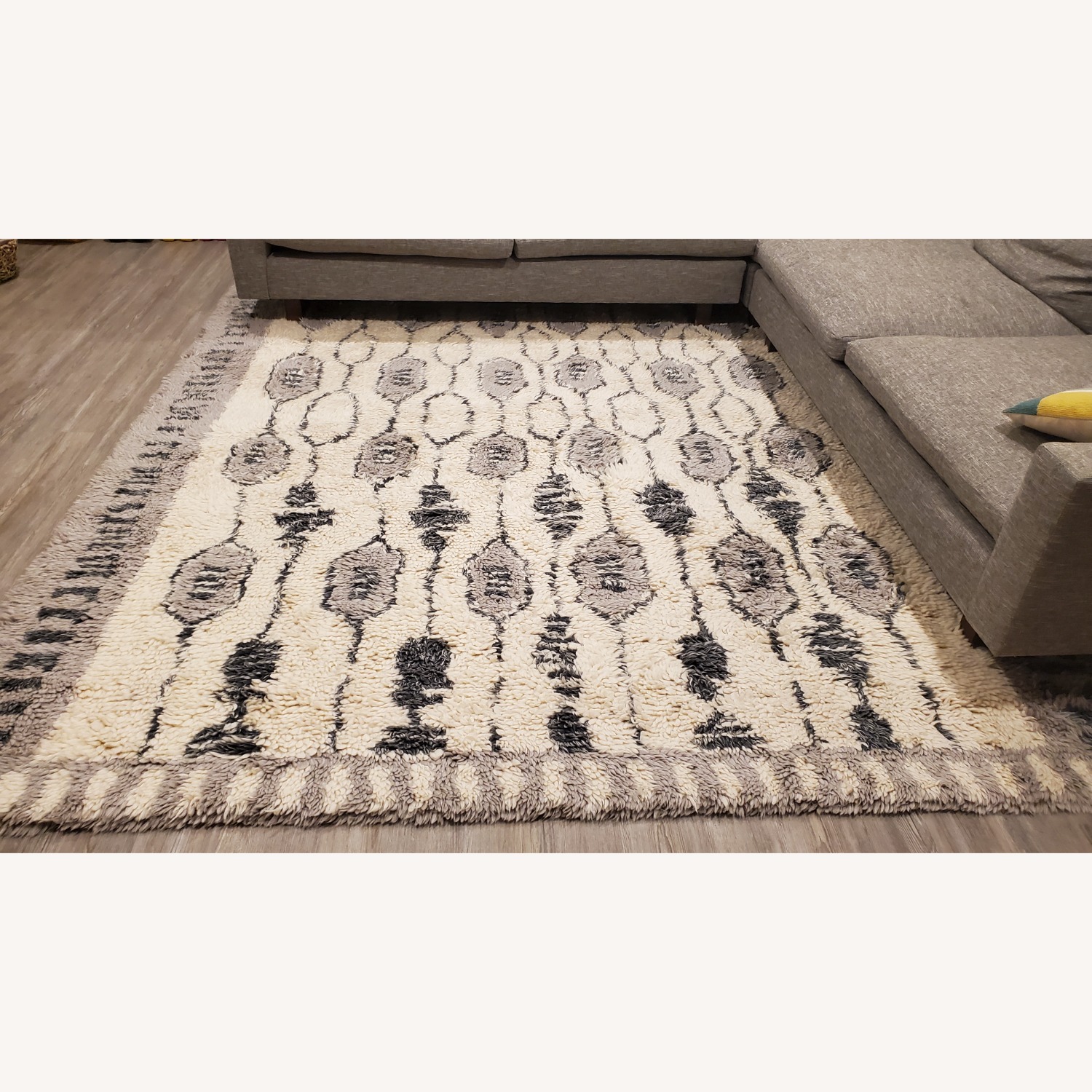 West Elm Wool Royal Grid Shag Rug - image-2
