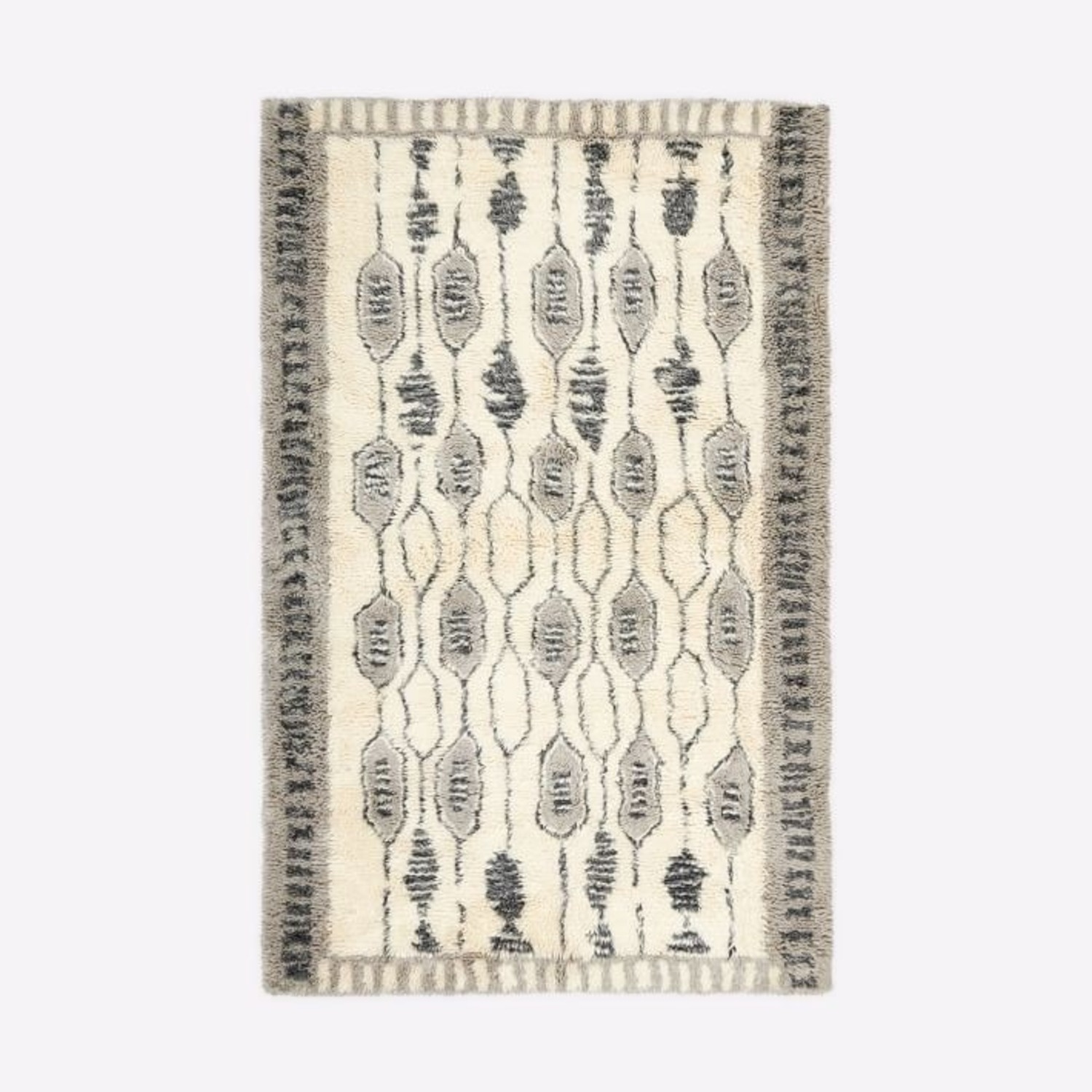 West Elm Wool Royal Grid Shag Rug - image-4