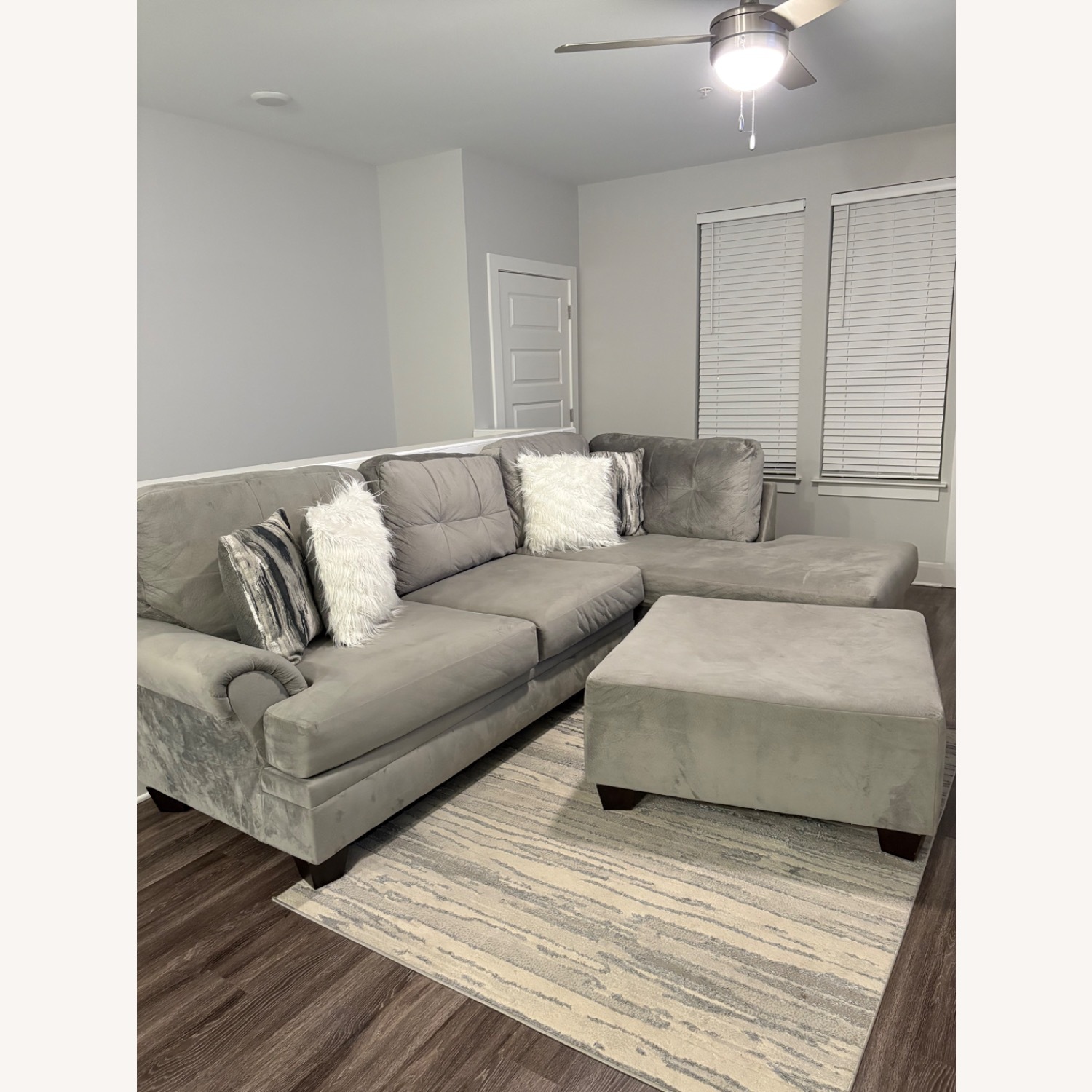 American Signature 3Pc Sectional-Cordelle Gray - image-1