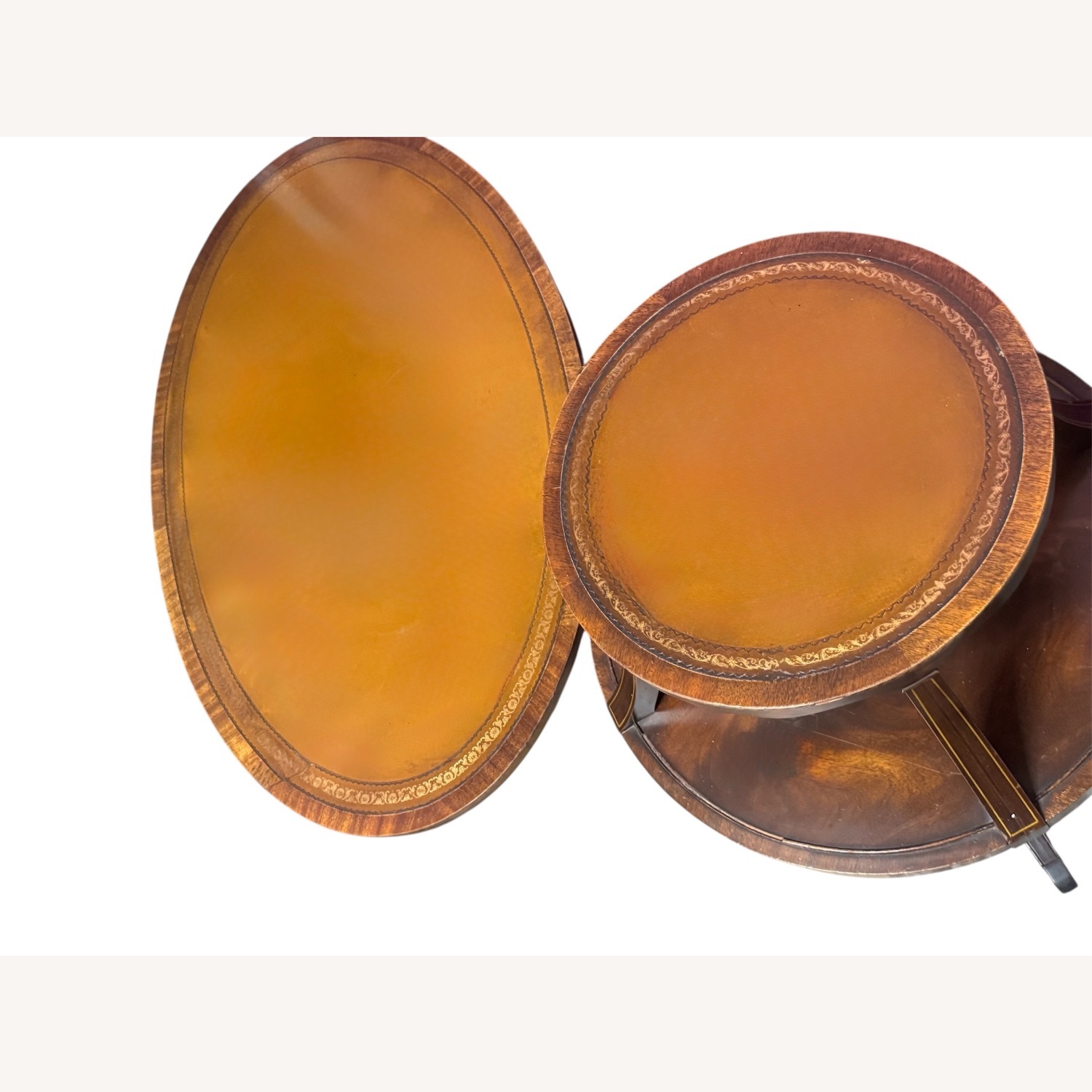 Vintage Regency Revival Tooled Leather Tops 1947 - image-9