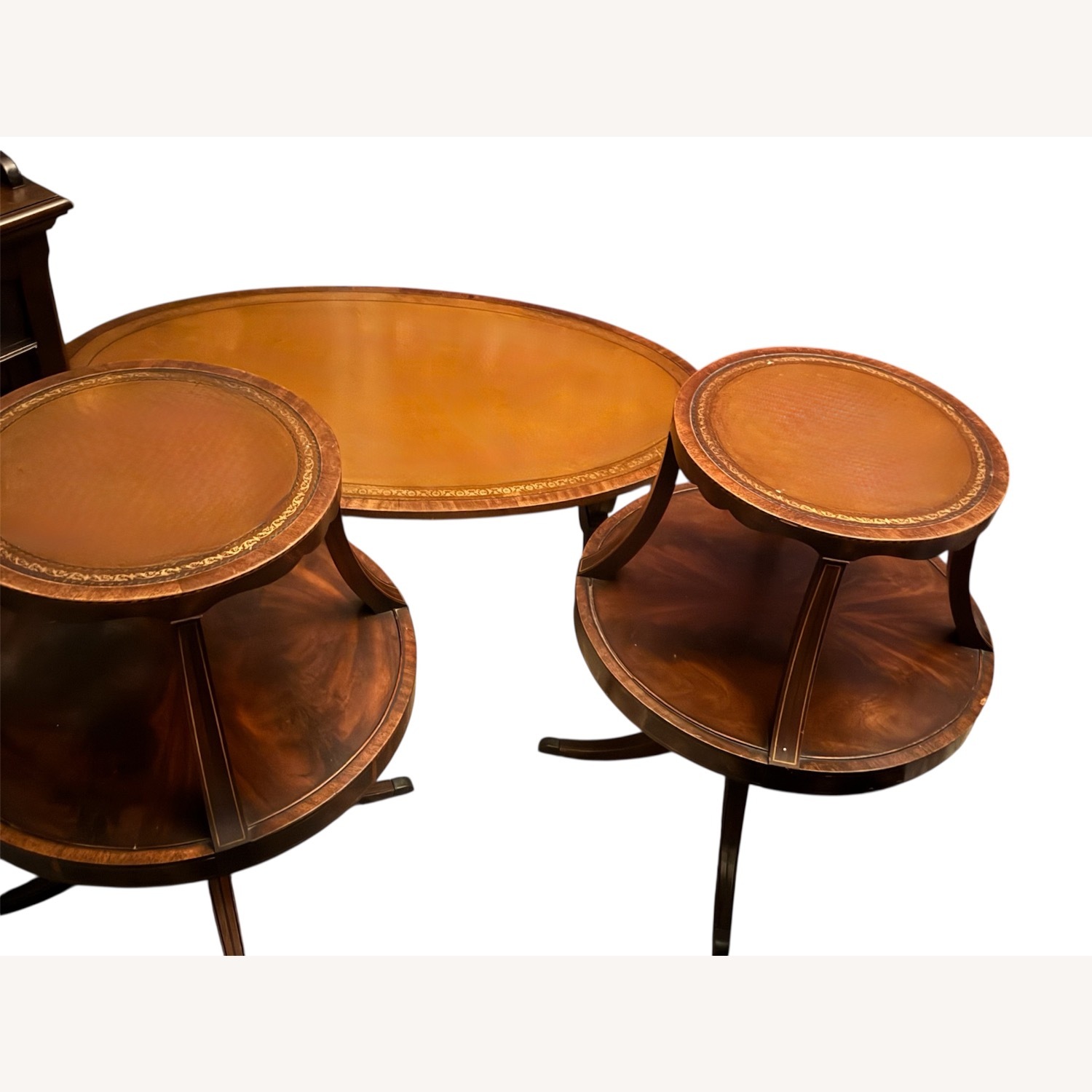 Vintage Regency Revival Tooled Leather Tops 1947 - image-11