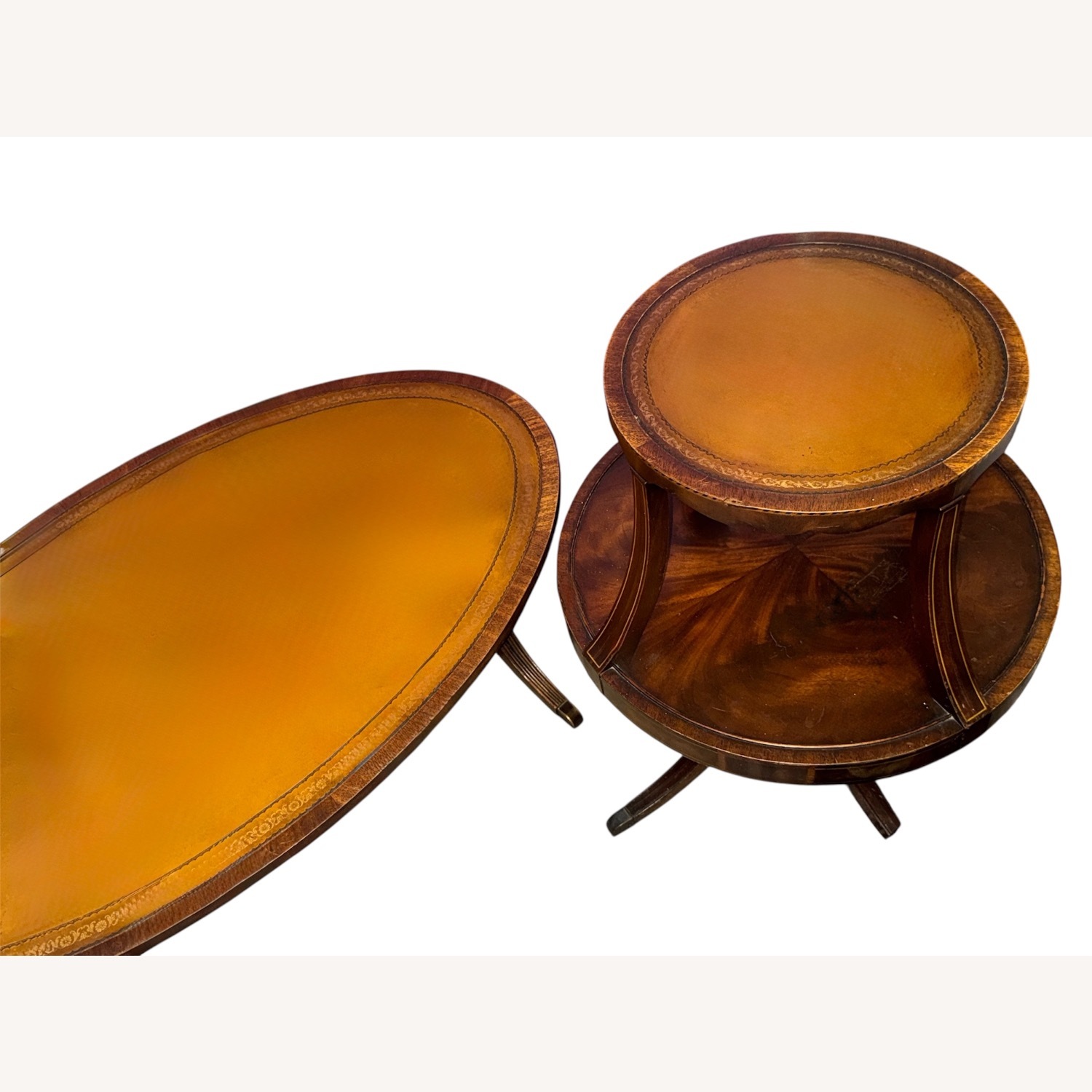 Vintage Regency Revival Tooled Leather Tops 1947 - image-5