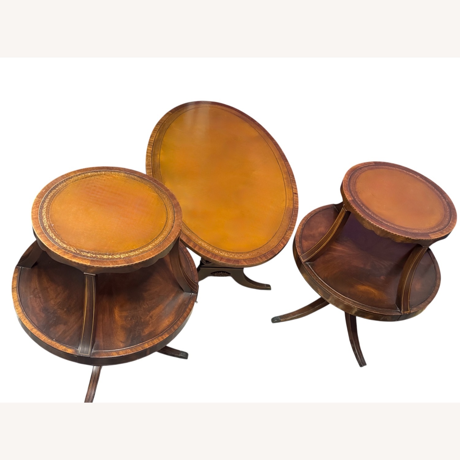 Vintage Regency Revival Tooled Leather Tops 1947 - image-8