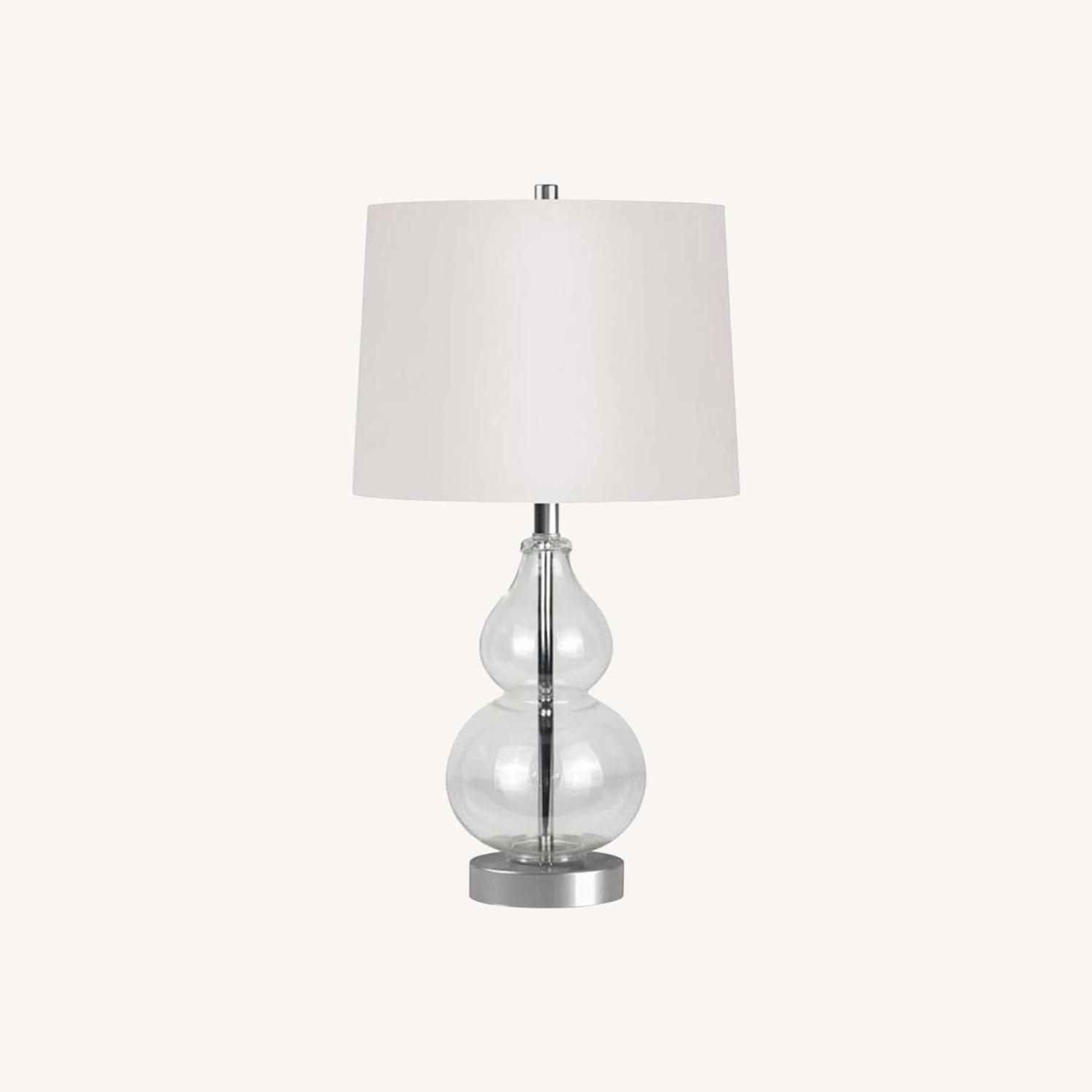 2 Tier Glass Table Lamp - image-0