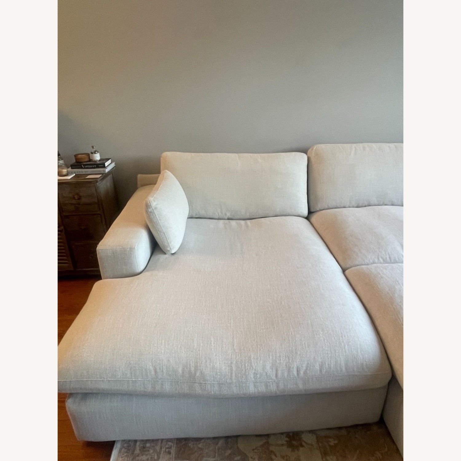 Ashley Elyza Linen 4 Piece Sectional With Oversized Ottoman LAF Corner Chaise - image-3