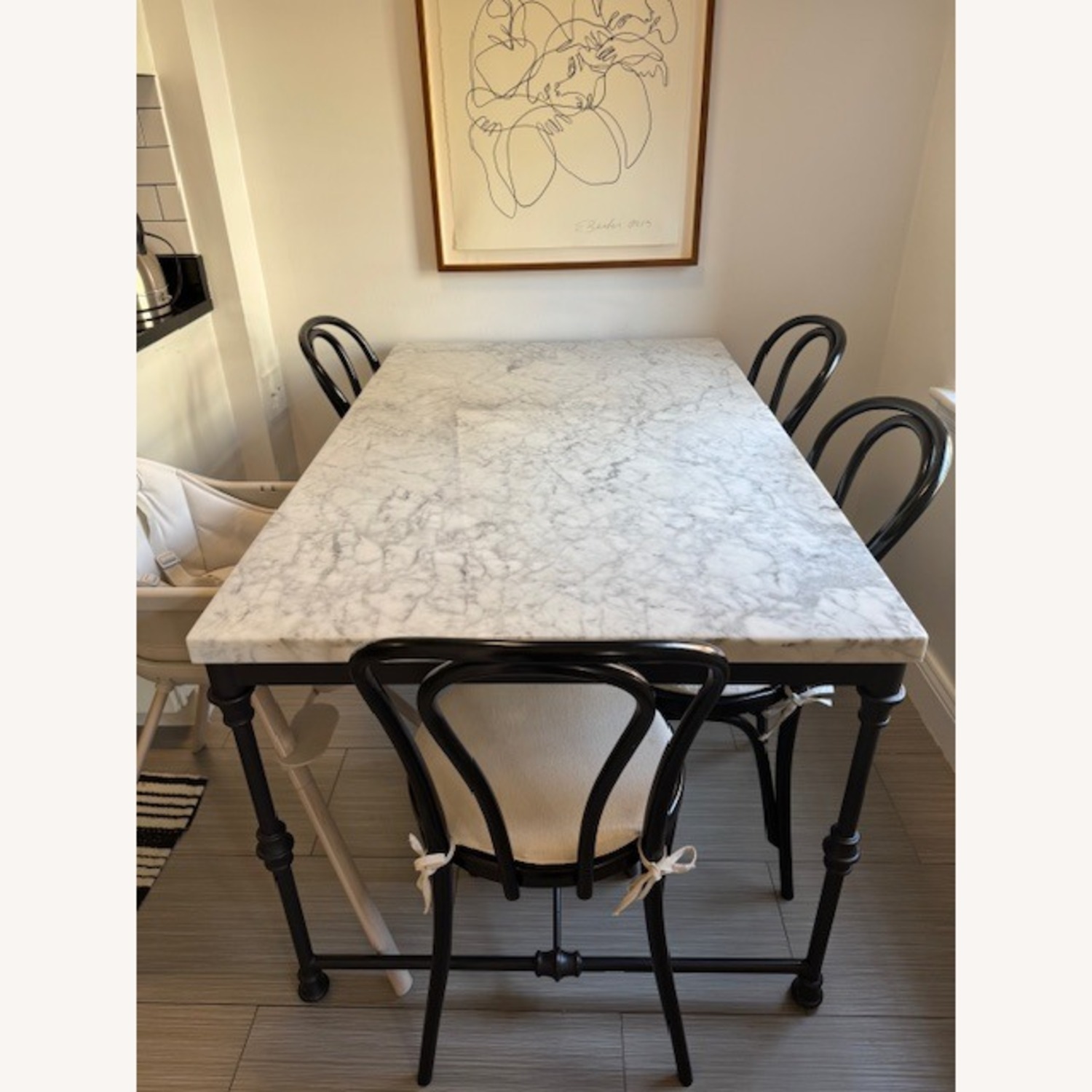 Crate & Barrel French Marble Kitchen Table - image-5