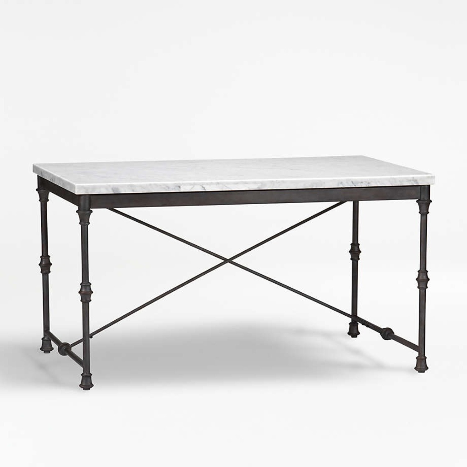 Crate & Barrel French Marble Kitchen Table - image-1