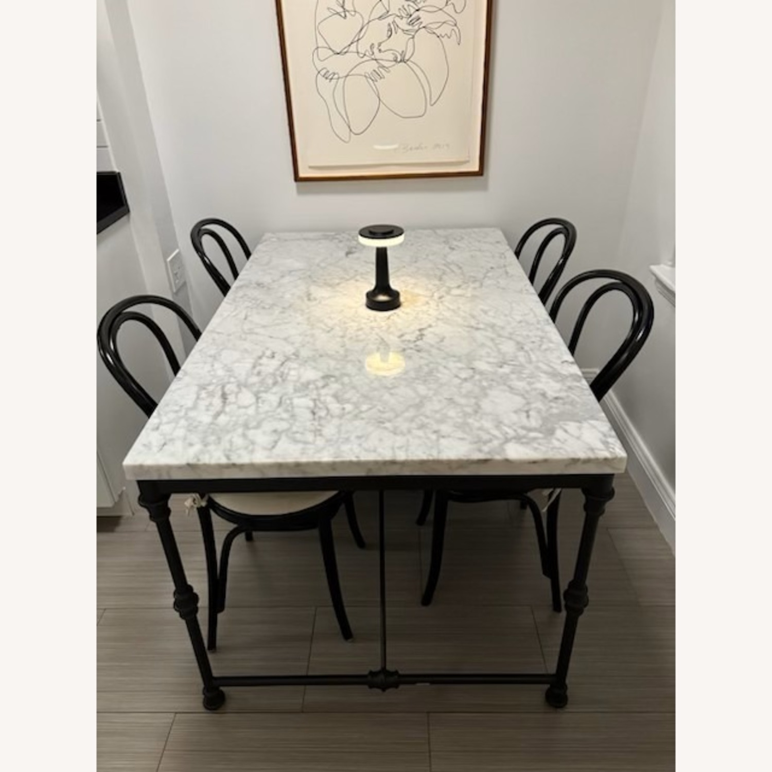 Crate & Barrel French Marble Kitchen Table - image-3
