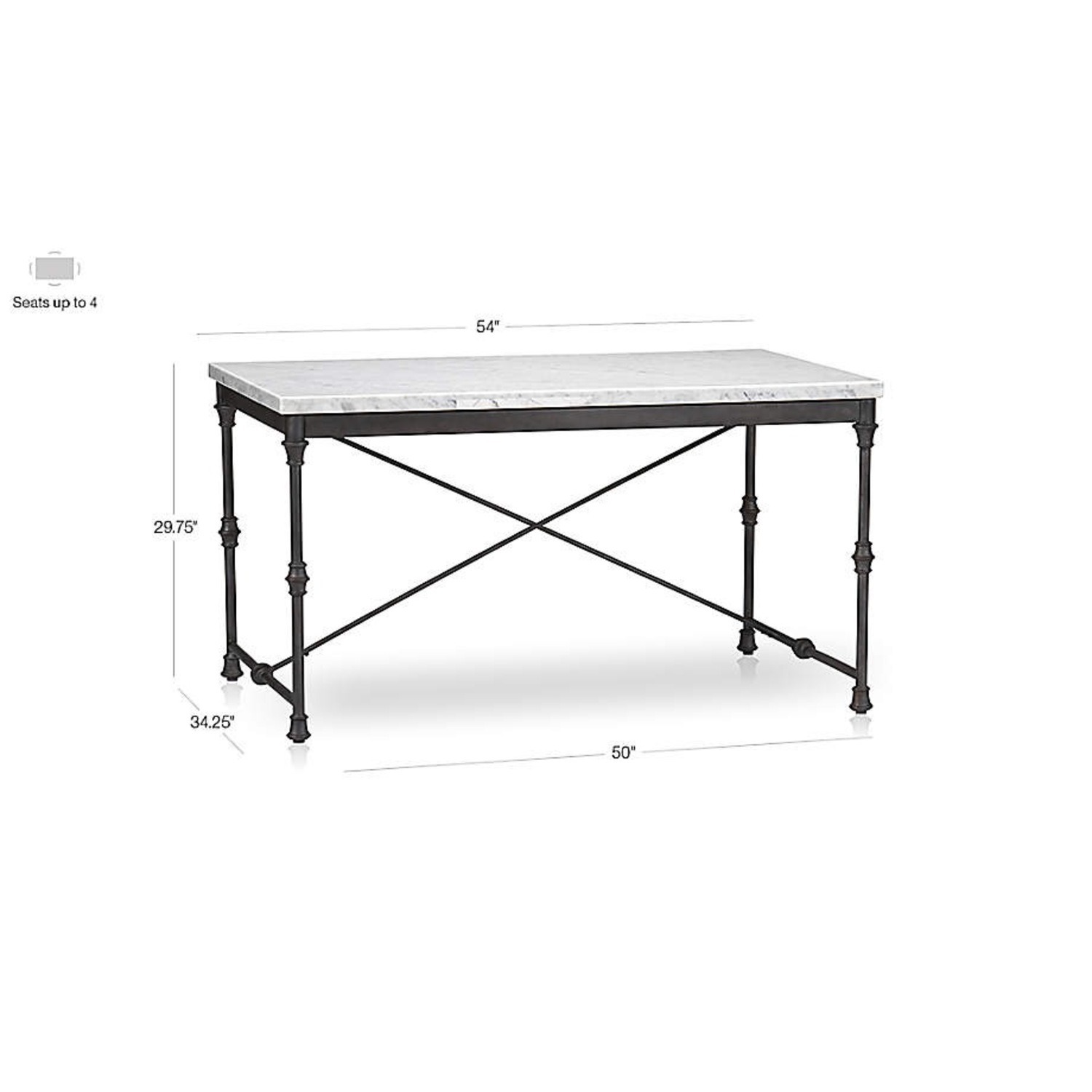 Crate & Barrel French Marble Kitchen Table - image-2
