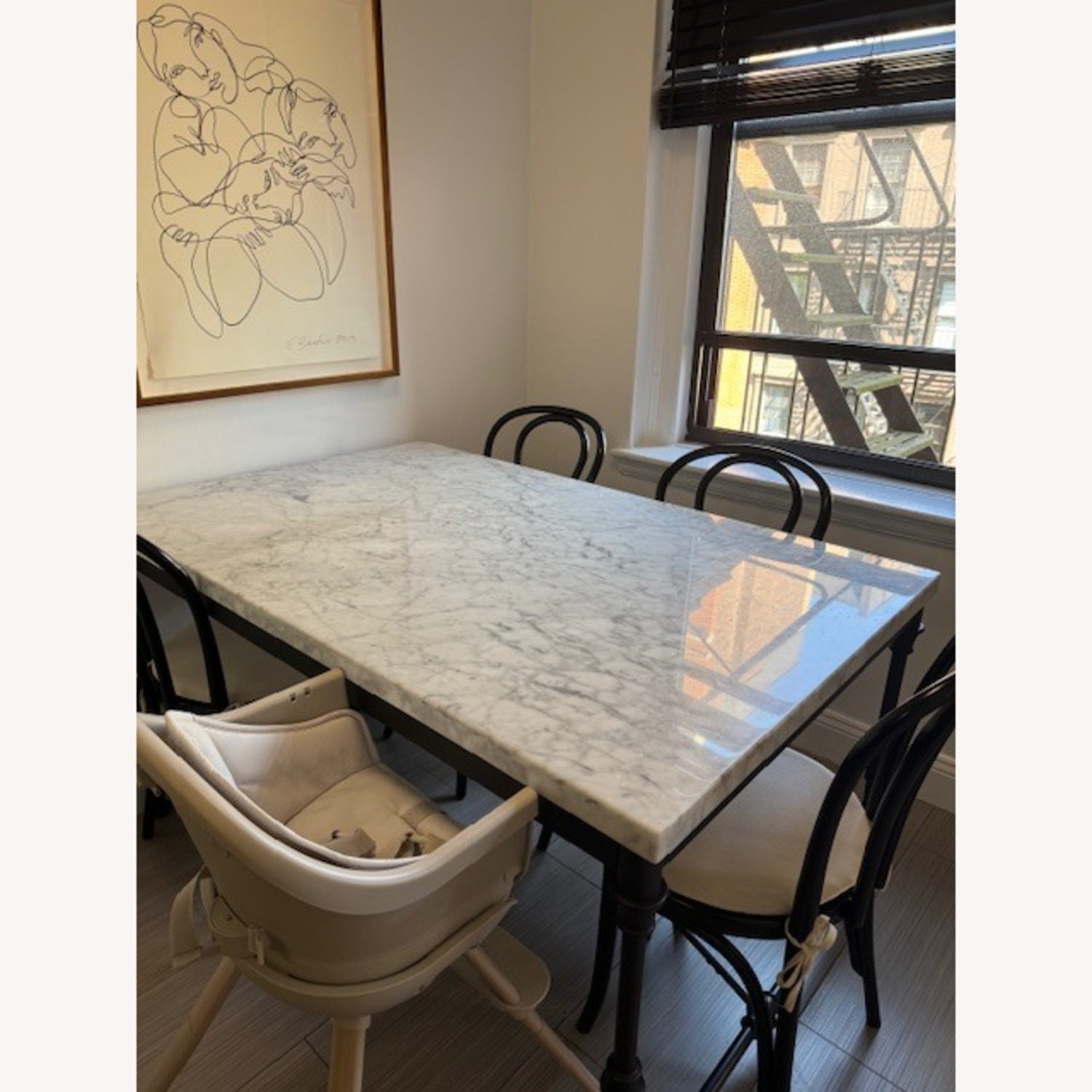 Crate & Barrel French Marble Kitchen Table - image-4