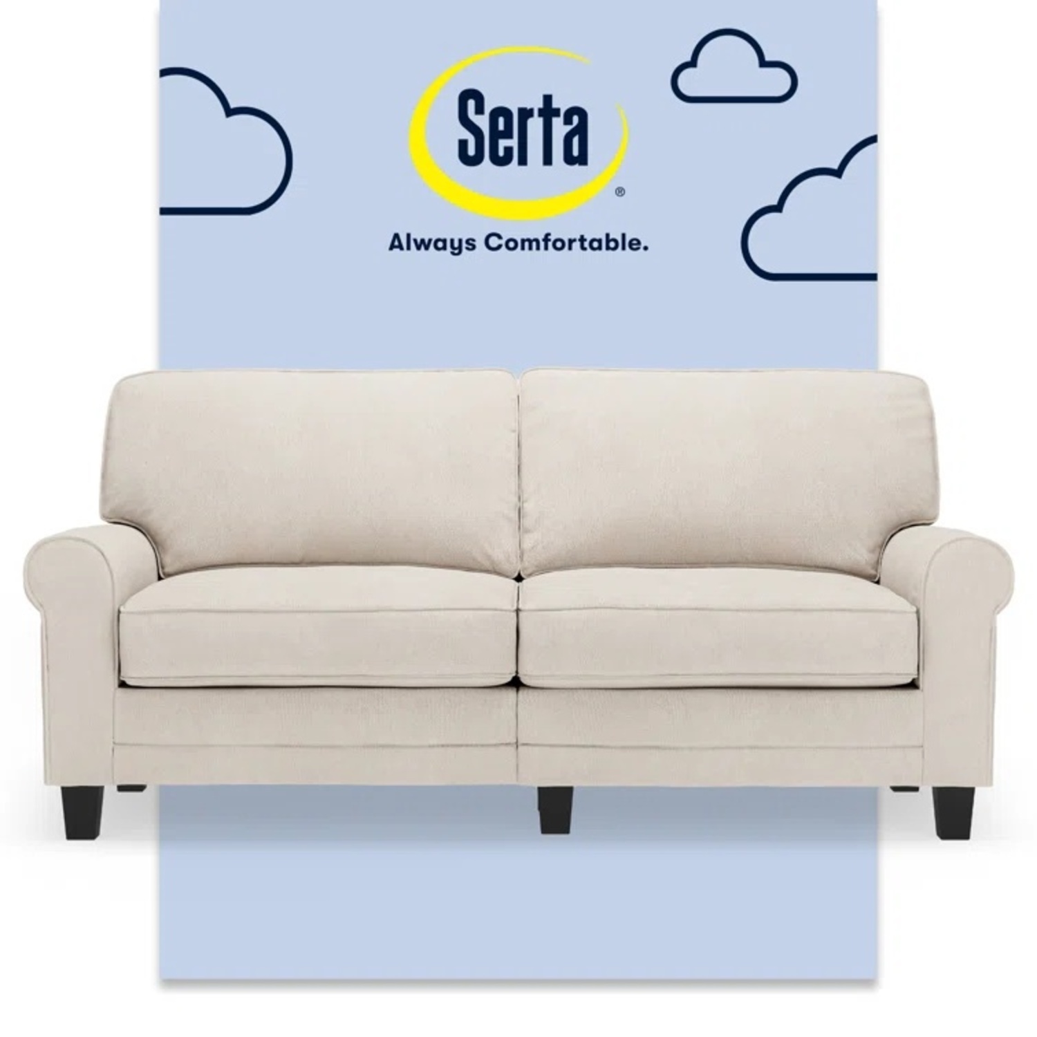 Copenhagen 73" Loveseat Sofa in Buttercream Fabric - image-8