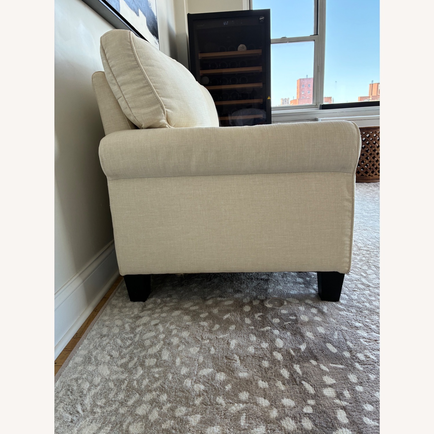 Copenhagen 73" Loveseat Sofa in Buttercream Fabric - image-3