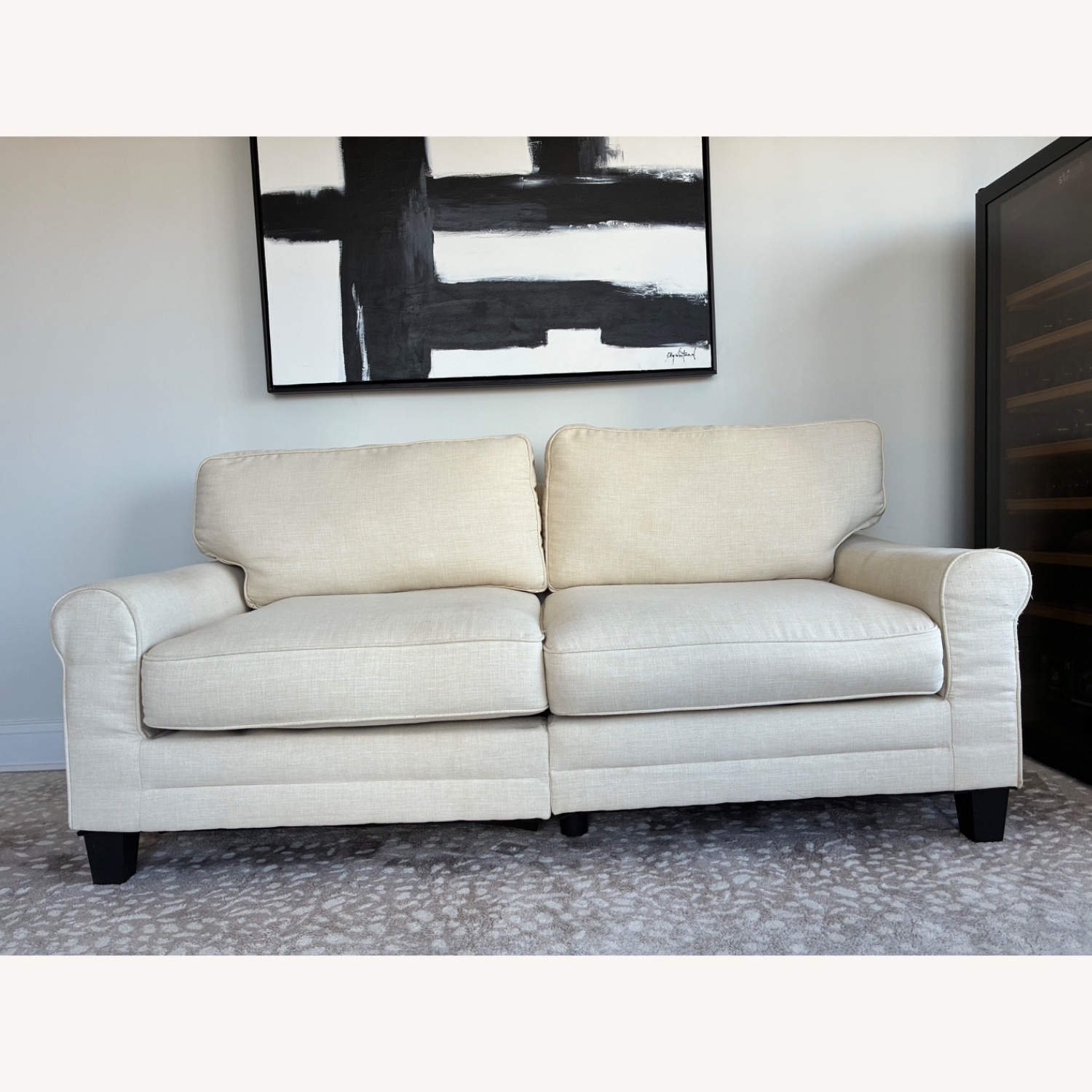 Copenhagen 73" Loveseat Sofa in Buttercream Fabric - image-1