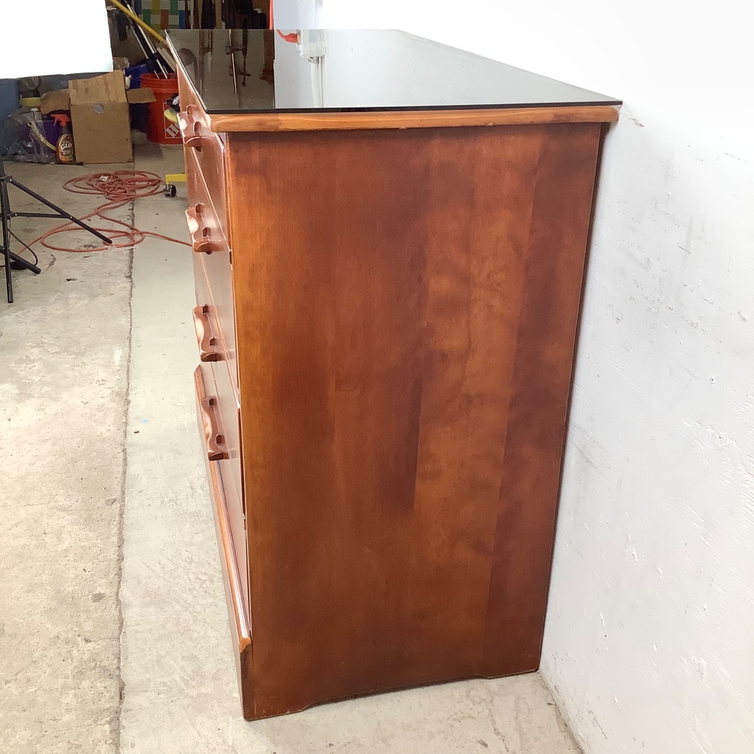 Vintage Cushman Four Drawer Dresser With Mirror - image-7