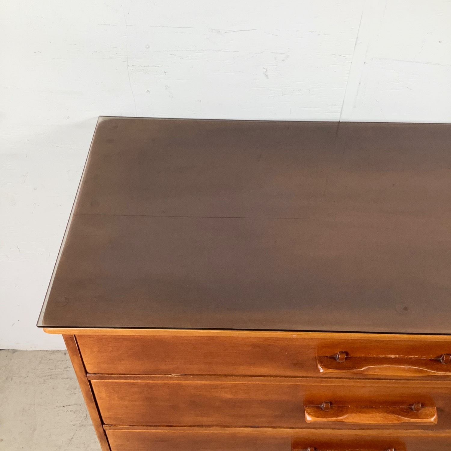 Vintage Cushman Four Drawer Dresser With Mirror - image-4