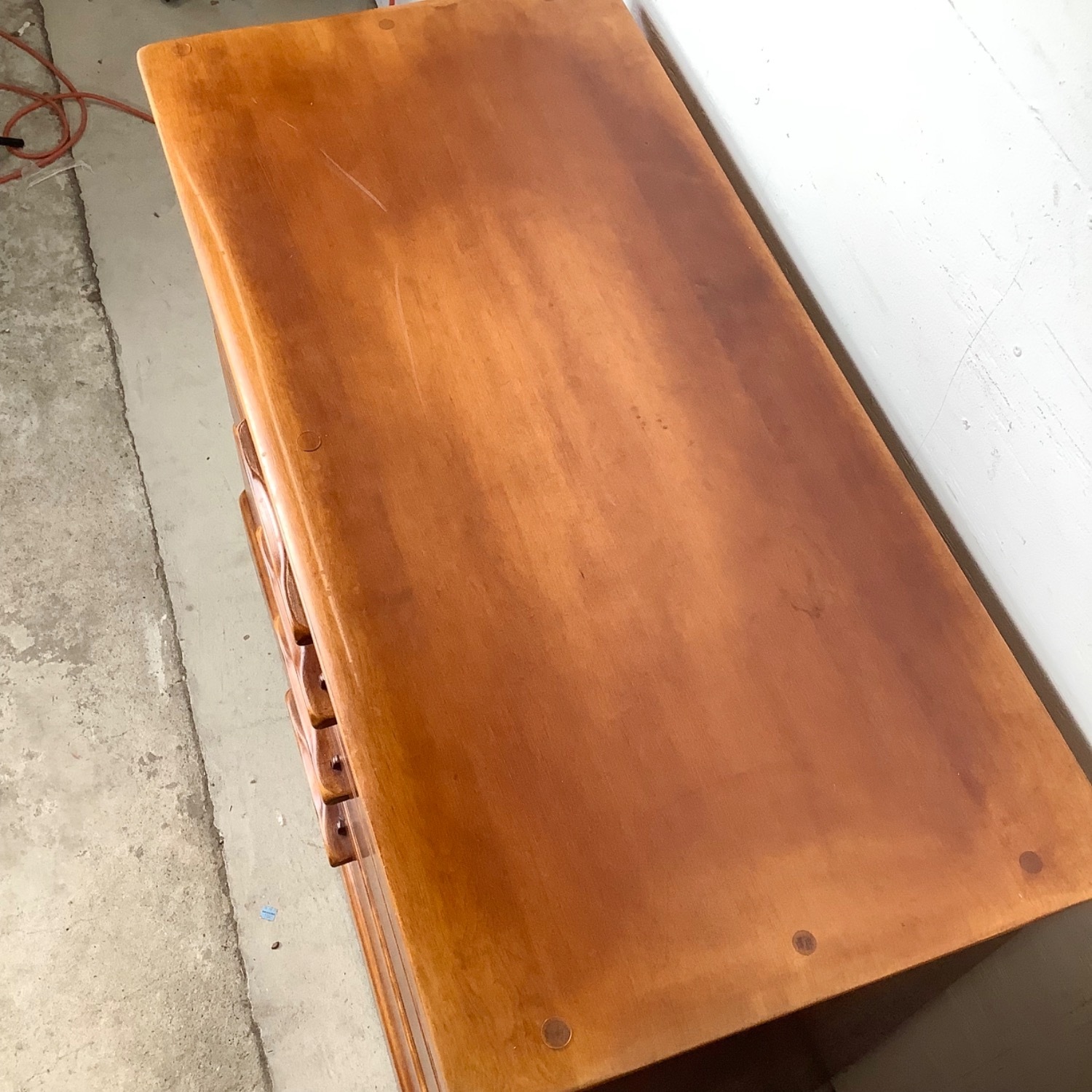 Vintage Cushman Four Drawer Dresser With Mirror - image-15