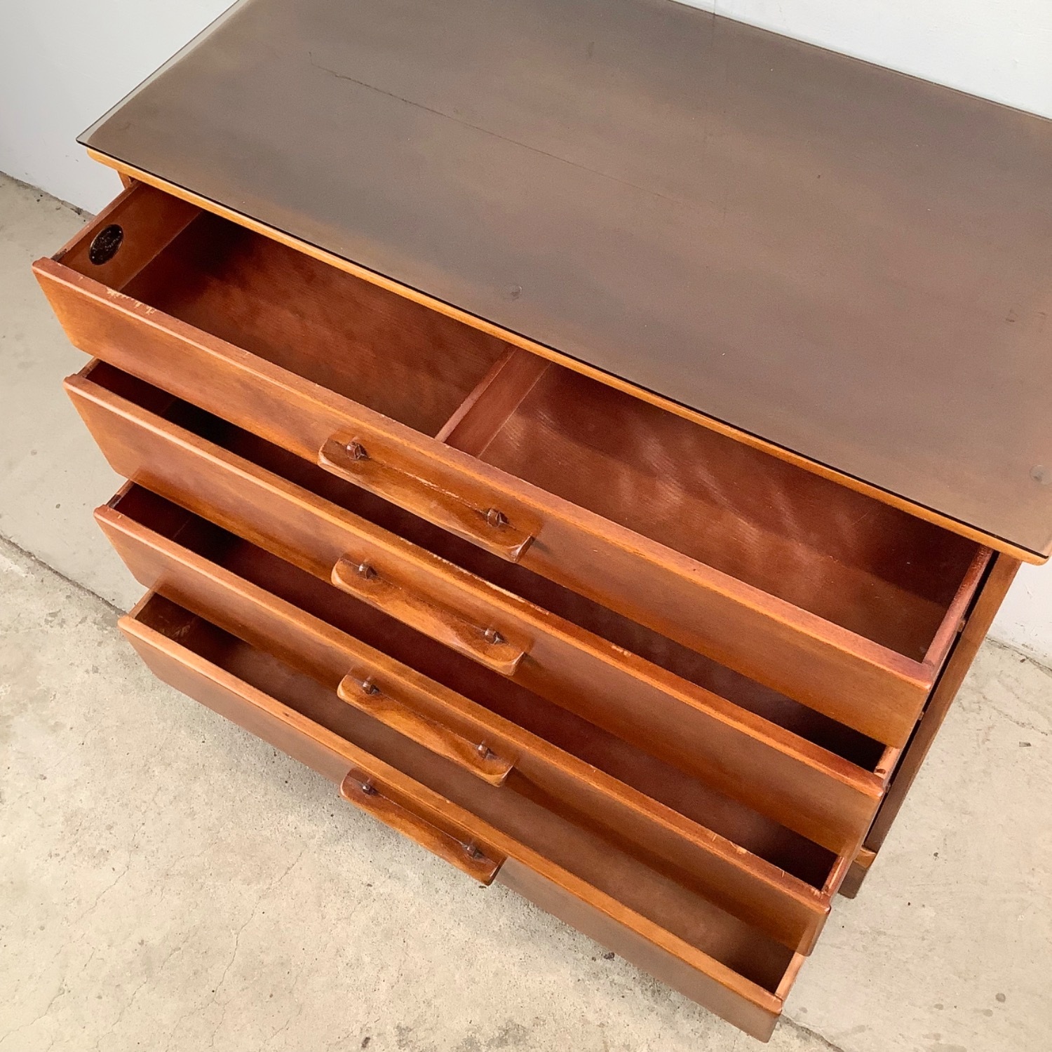 Vintage Cushman Four Drawer Dresser With Mirror - image-8