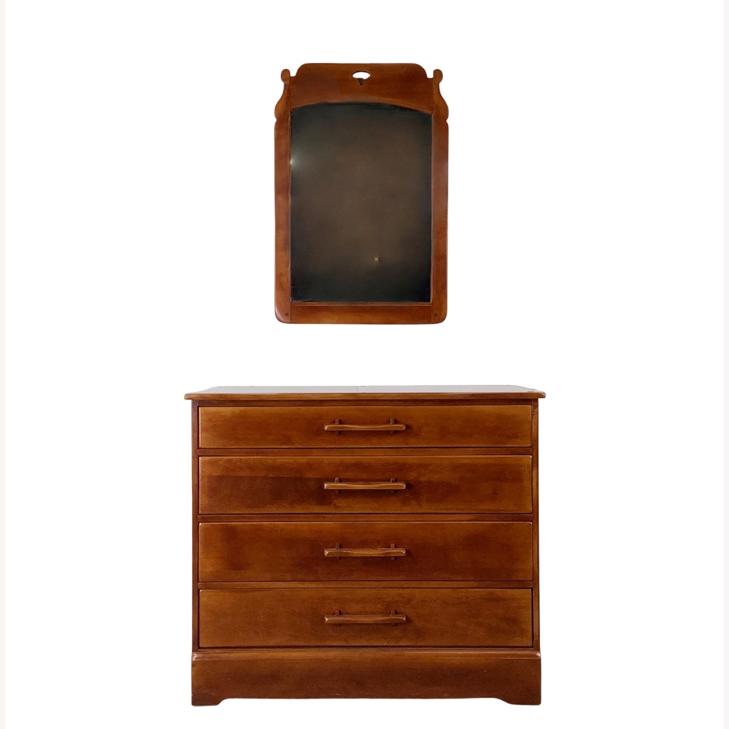 Vintage Cushman Four Drawer Dresser With Mirror - image-1