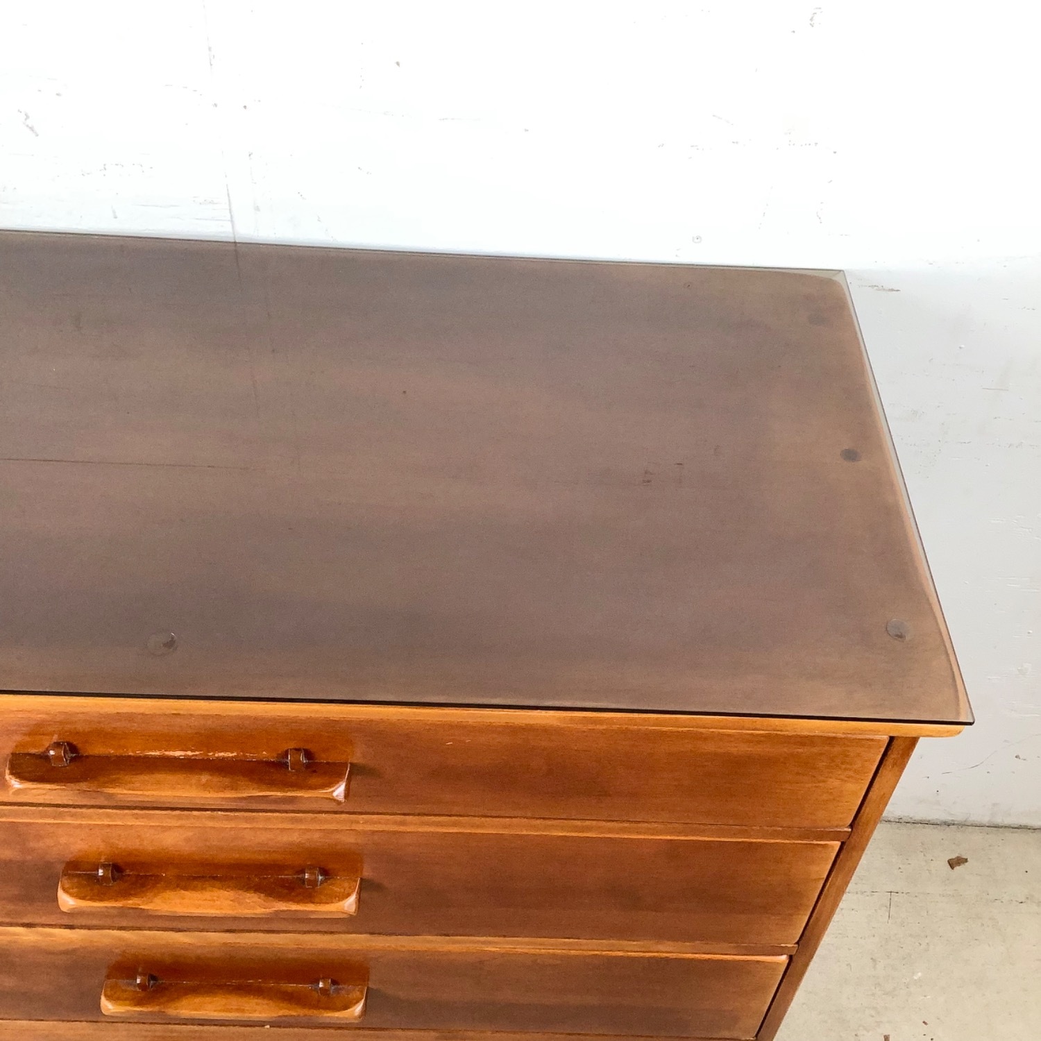 Vintage Cushman Four Drawer Dresser With Mirror - image-5