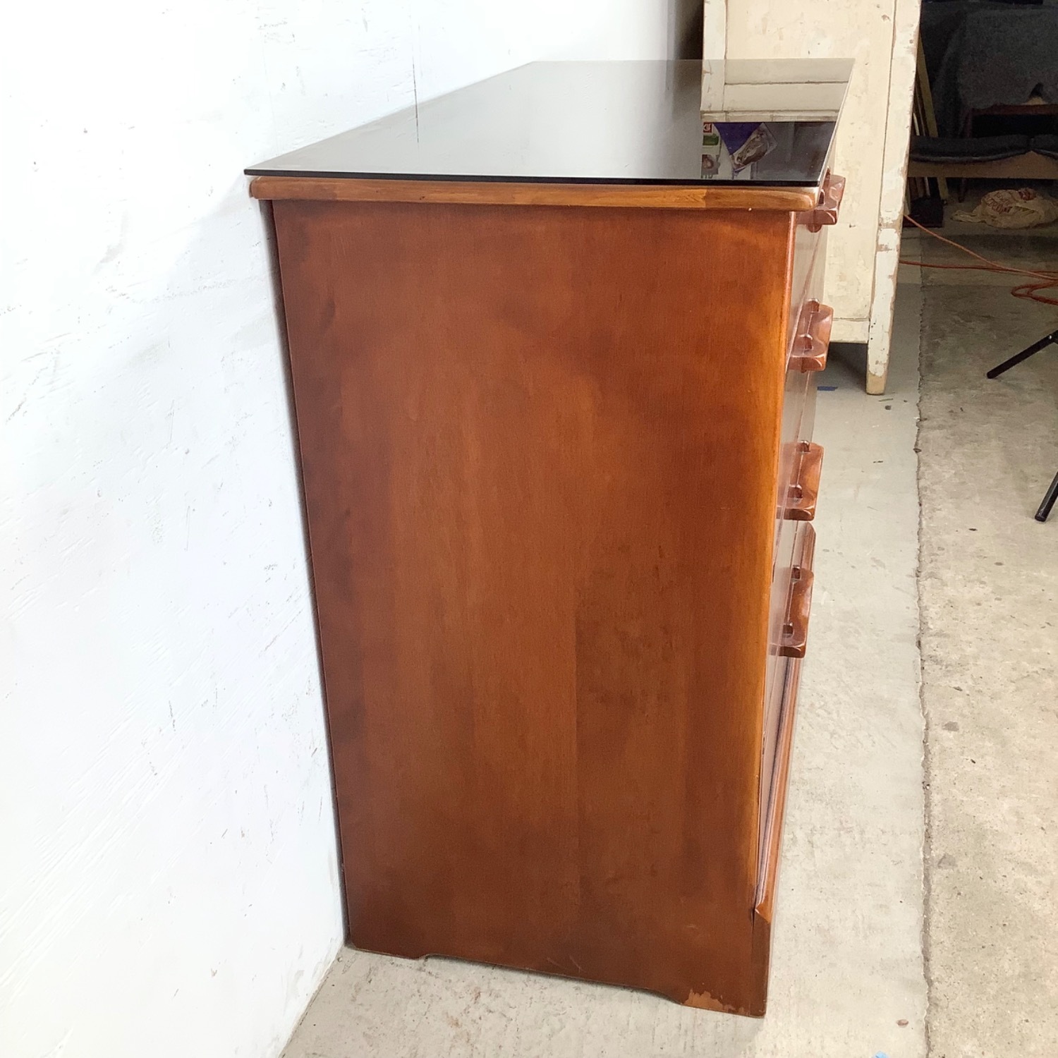 Vintage Cushman Four Drawer Dresser With Mirror - image-6