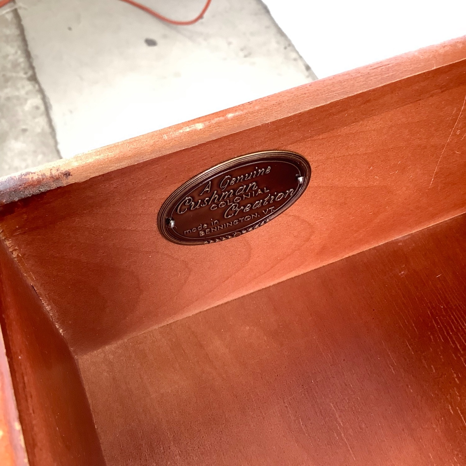 Vintage Cushman Four Drawer Dresser With Mirror - image-13