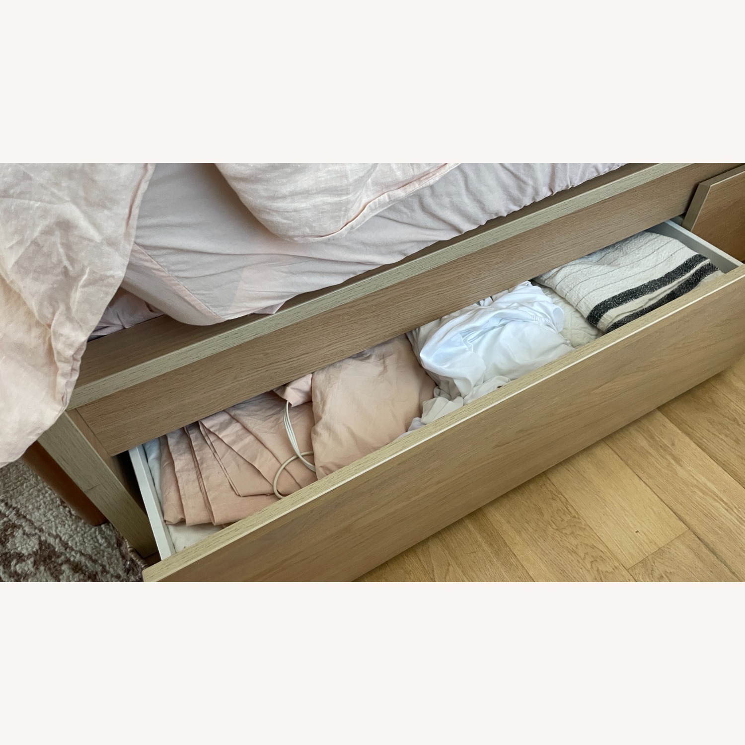 IKEA Platform King Bed Frame Malm W Drawers - image-4