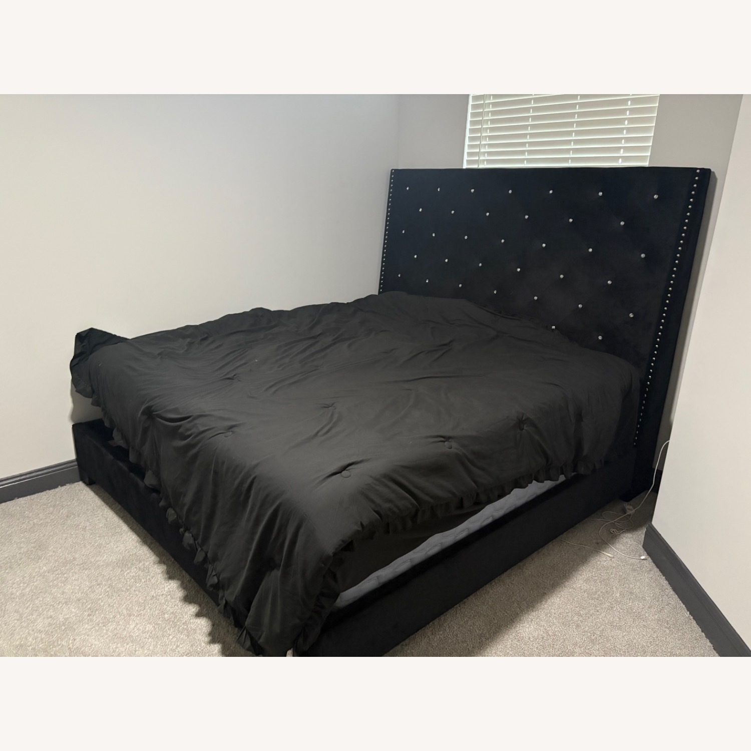 Black Dimond King Size Bed Frame - image-1