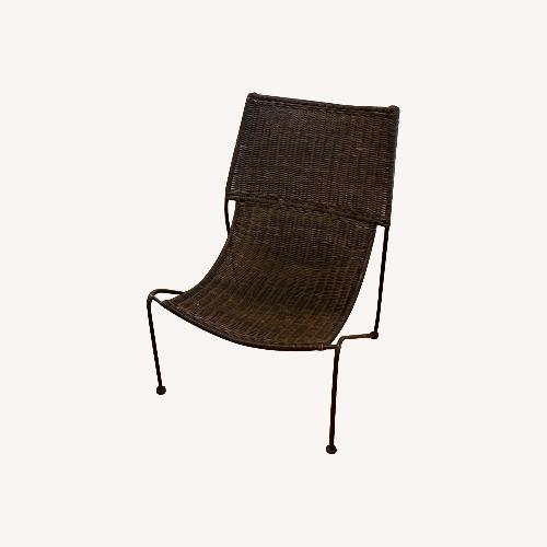 Used Mid Century Wicker Chair Frederic Weinberg Style for sale on AptDeco