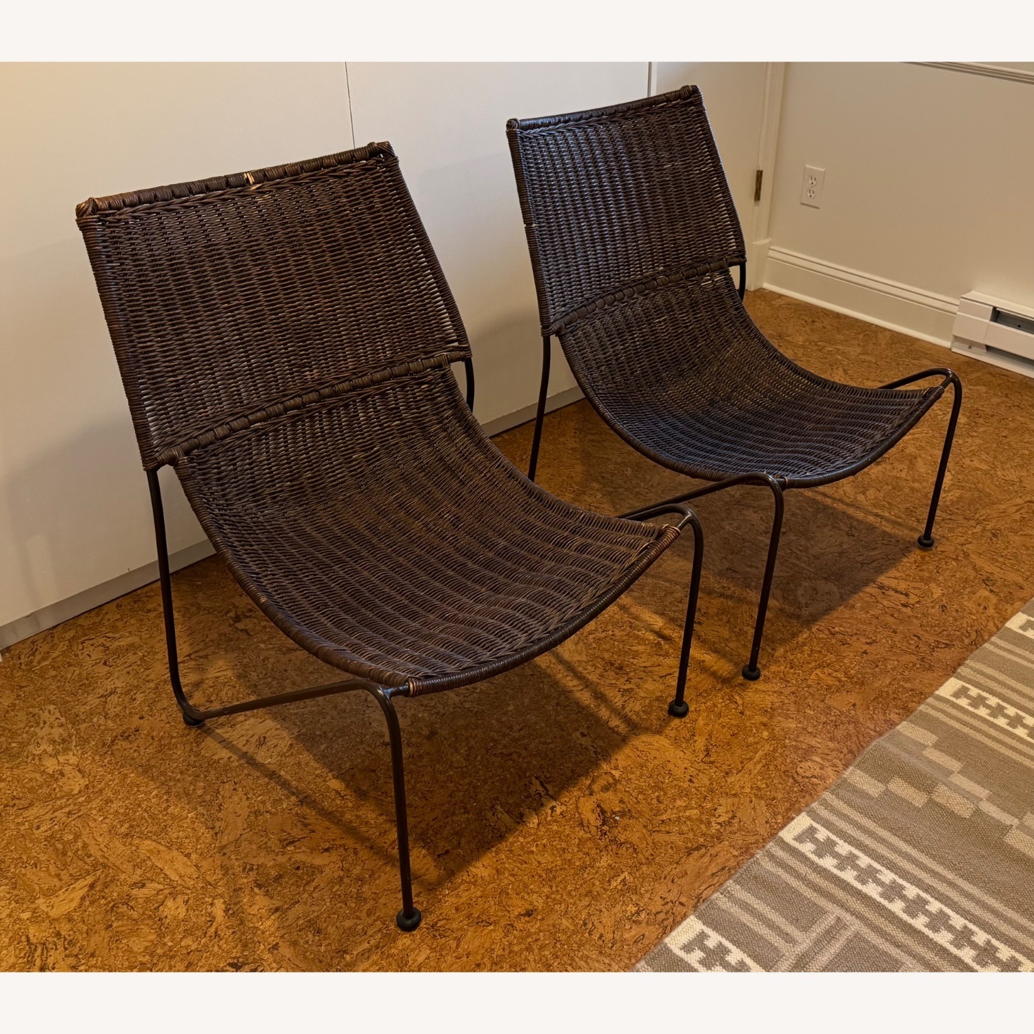 Mid Century Wicker Chair Frederic Weinberg Style - image-5