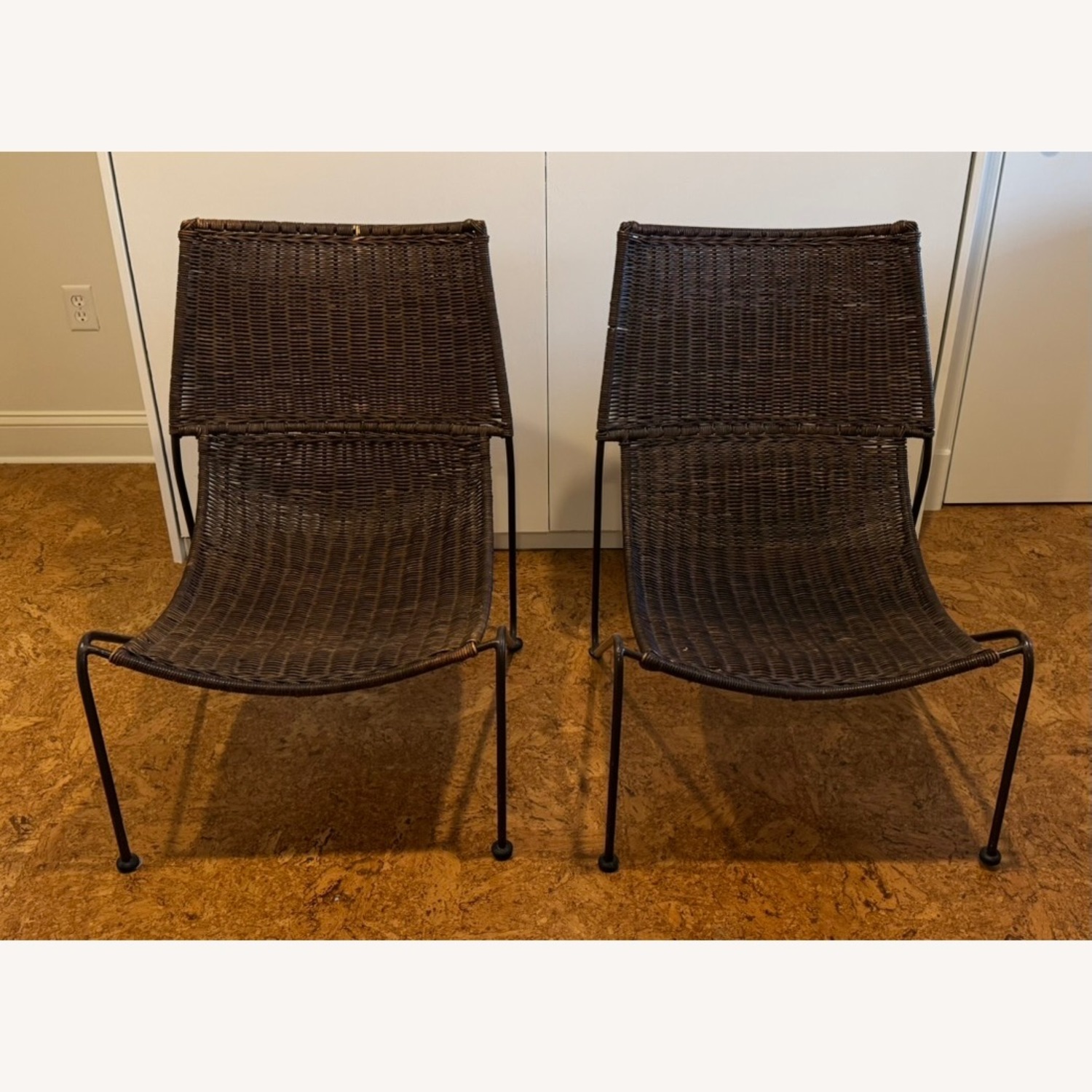 Mid Century Wicker Chair Frederic Weinberg Style - image-3