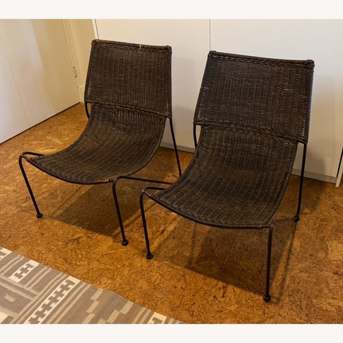 Used Mid Century Wicker Chair Frederic Weinberg Style for sale on AptDeco