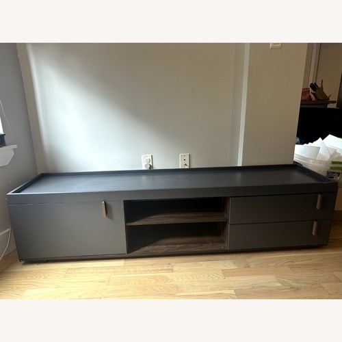 Used Short TV Stand with Storage and Drawers for sale on AptDeco