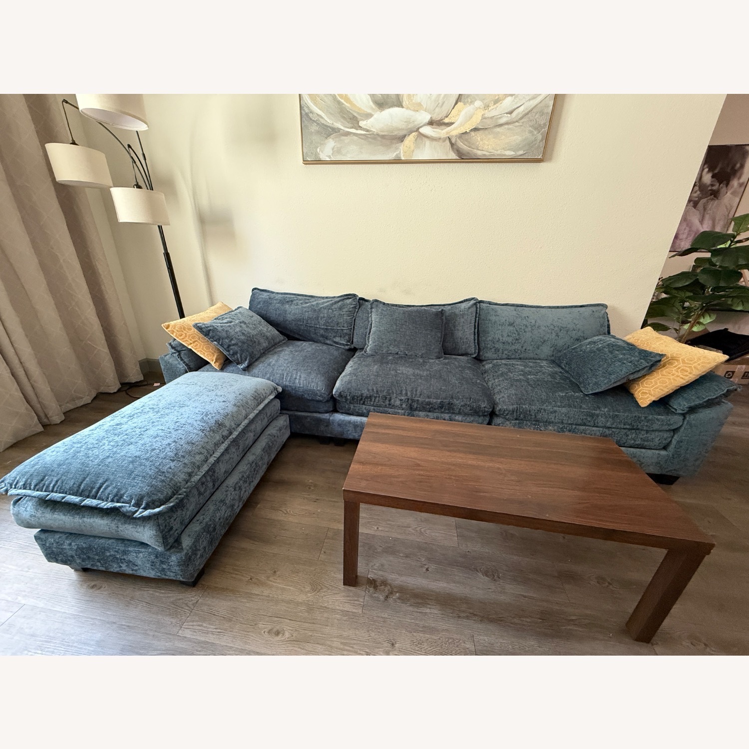 Modern Modular Sectional Cloud Sofa with Ottoman - image-5