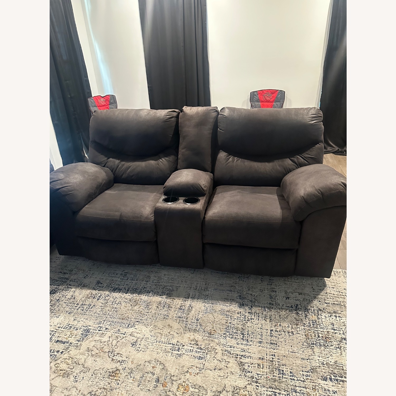 Ashely Furniture Boxberg Dark Brown Loveseat - image-1