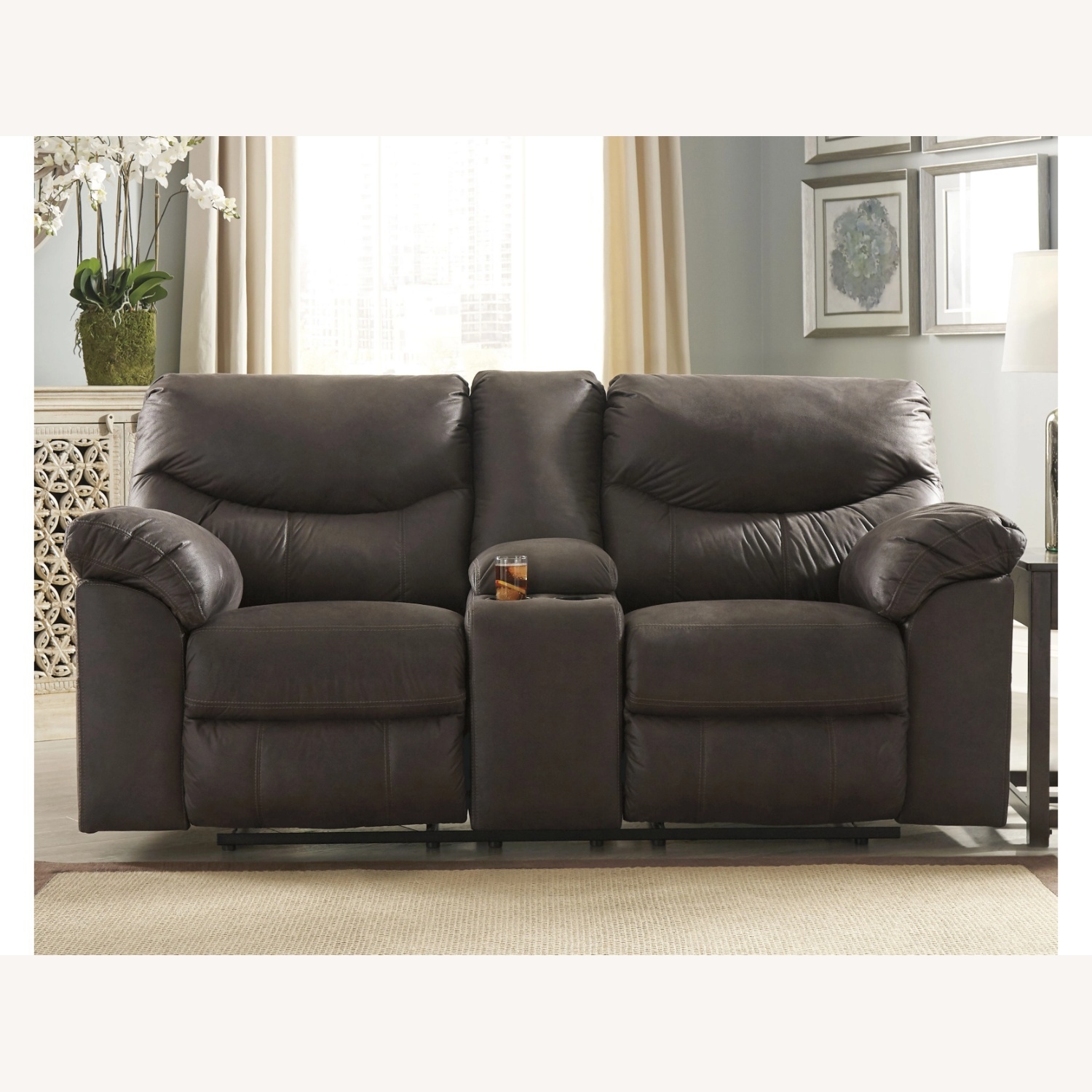 Ashely Furniture Boxberg Dark Brown Loveseat - image-0