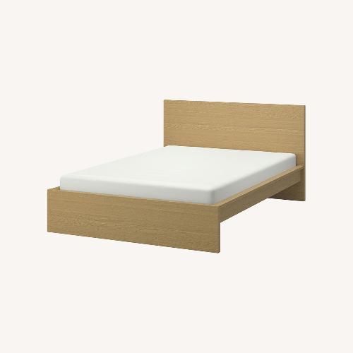 Ikea Trysil Brown Full Bed Frame w/ Lonset Slatted Bed Base
