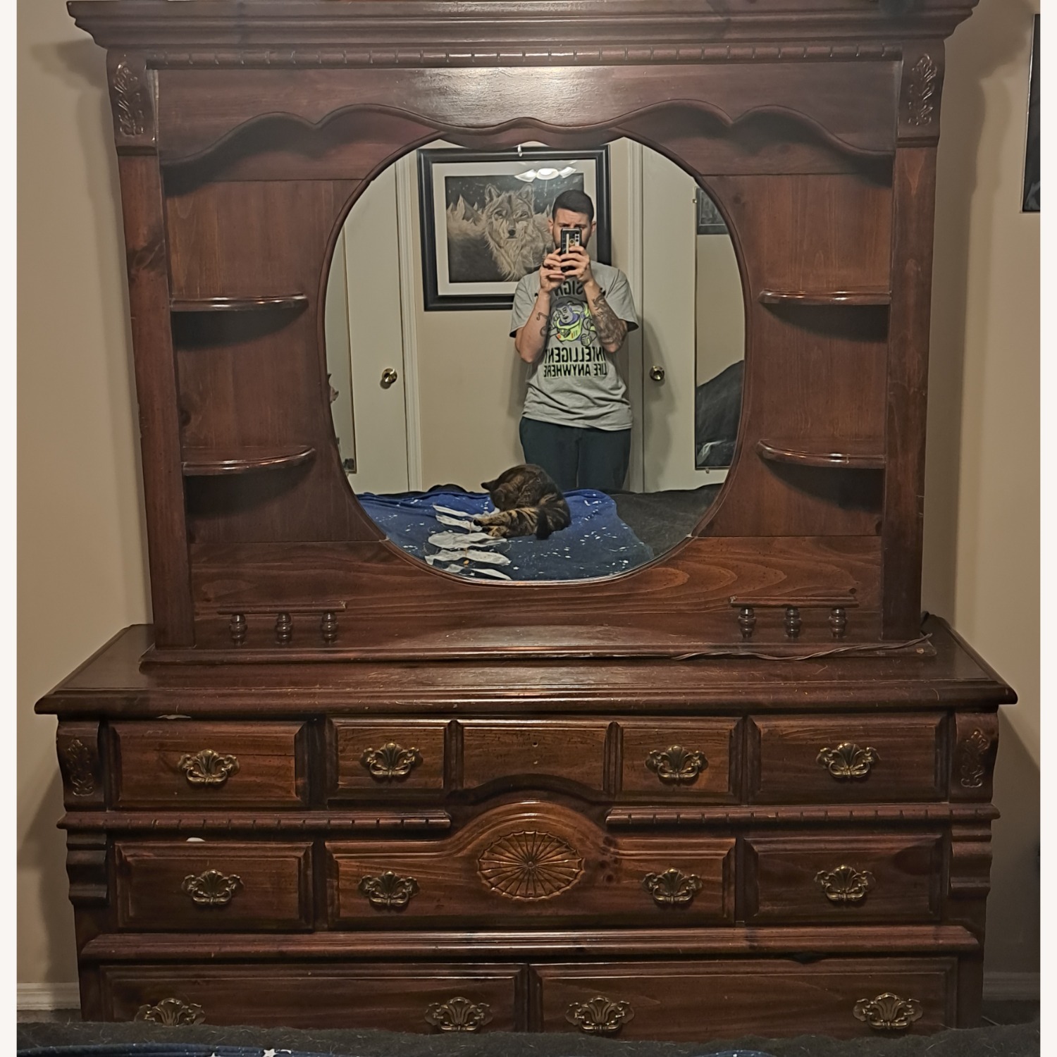 Large Lighted Dresser With Mirror - image-4