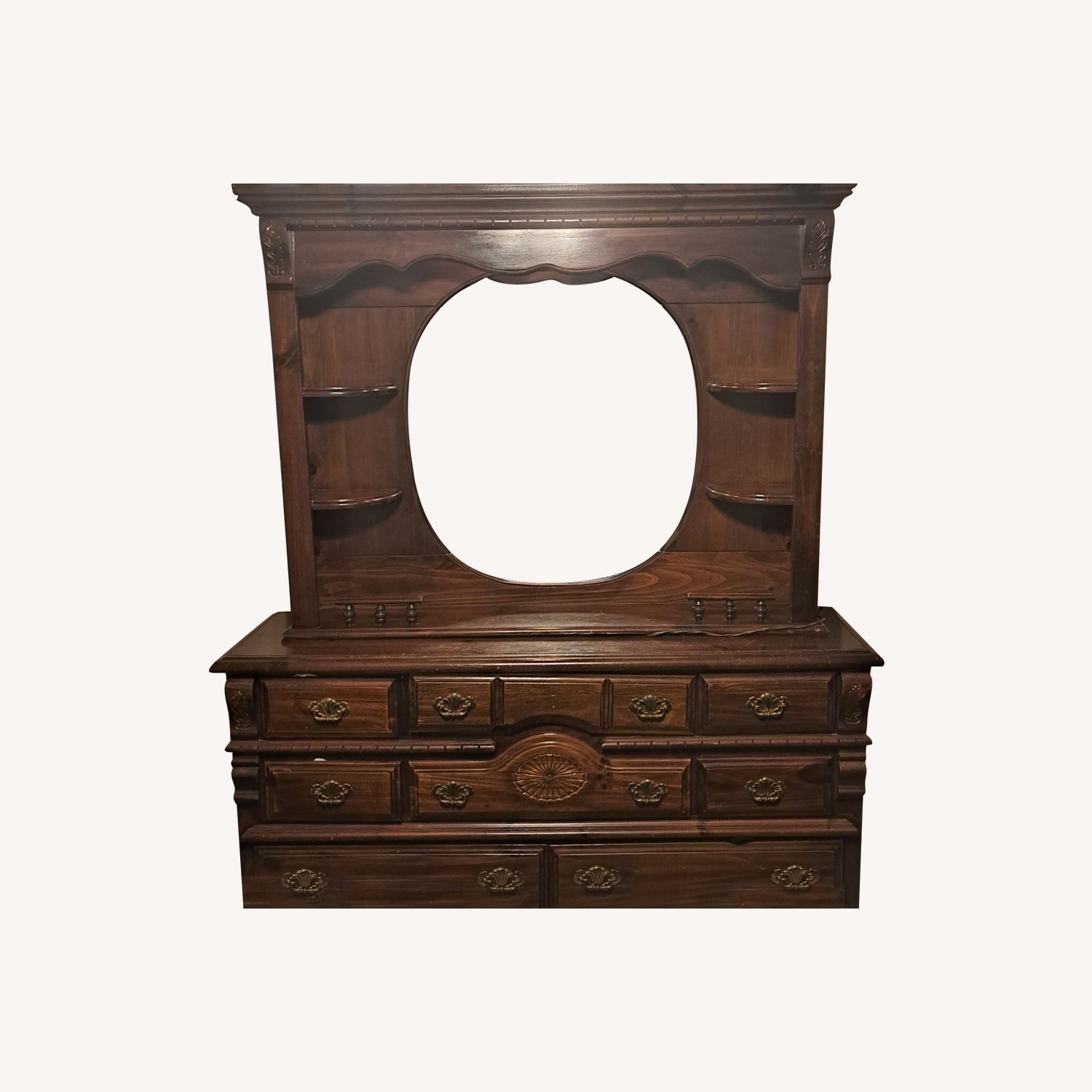 Large Lighted Dresser With Mirror - image-0