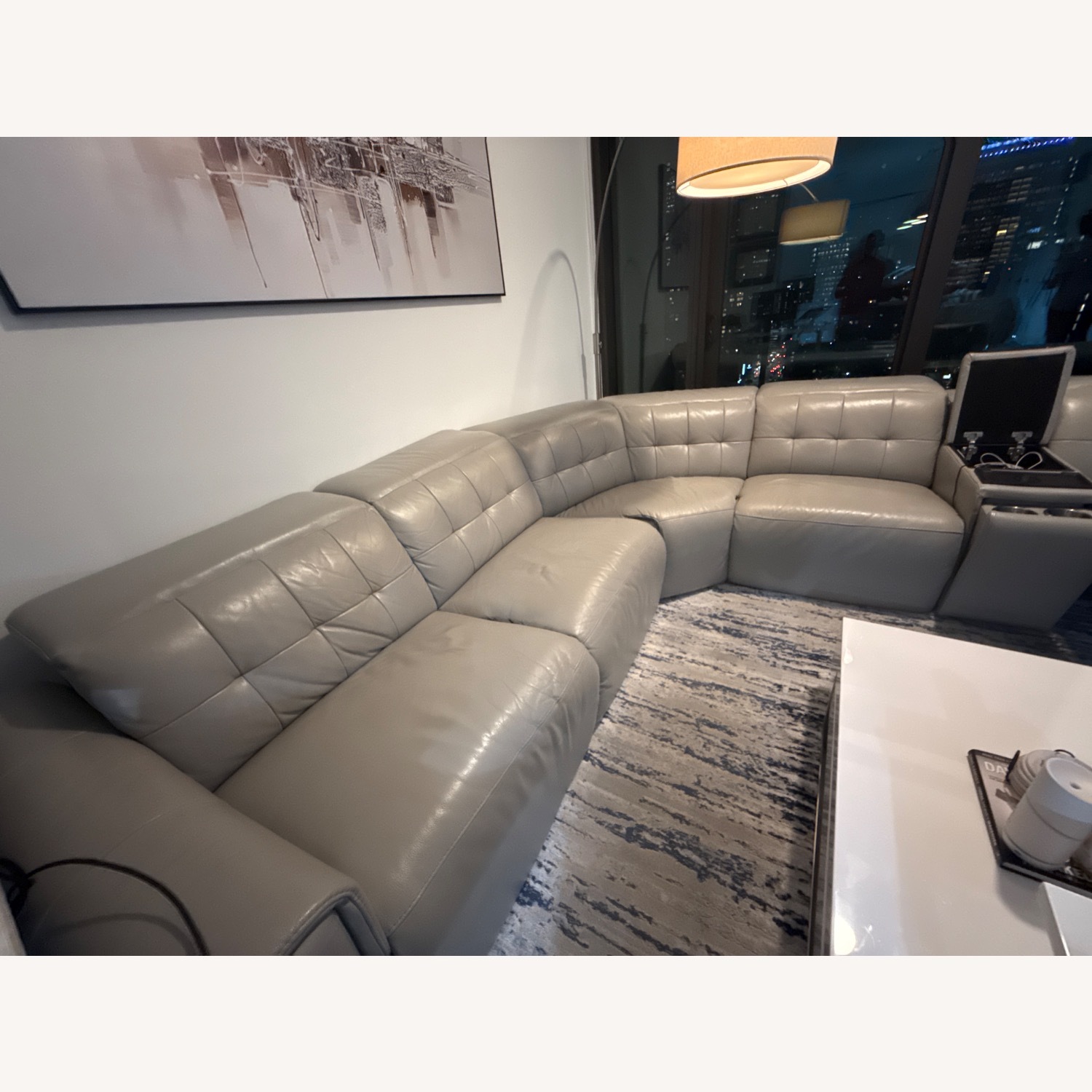 Ostro 5 Piece 100% Leather Sectional - image-6