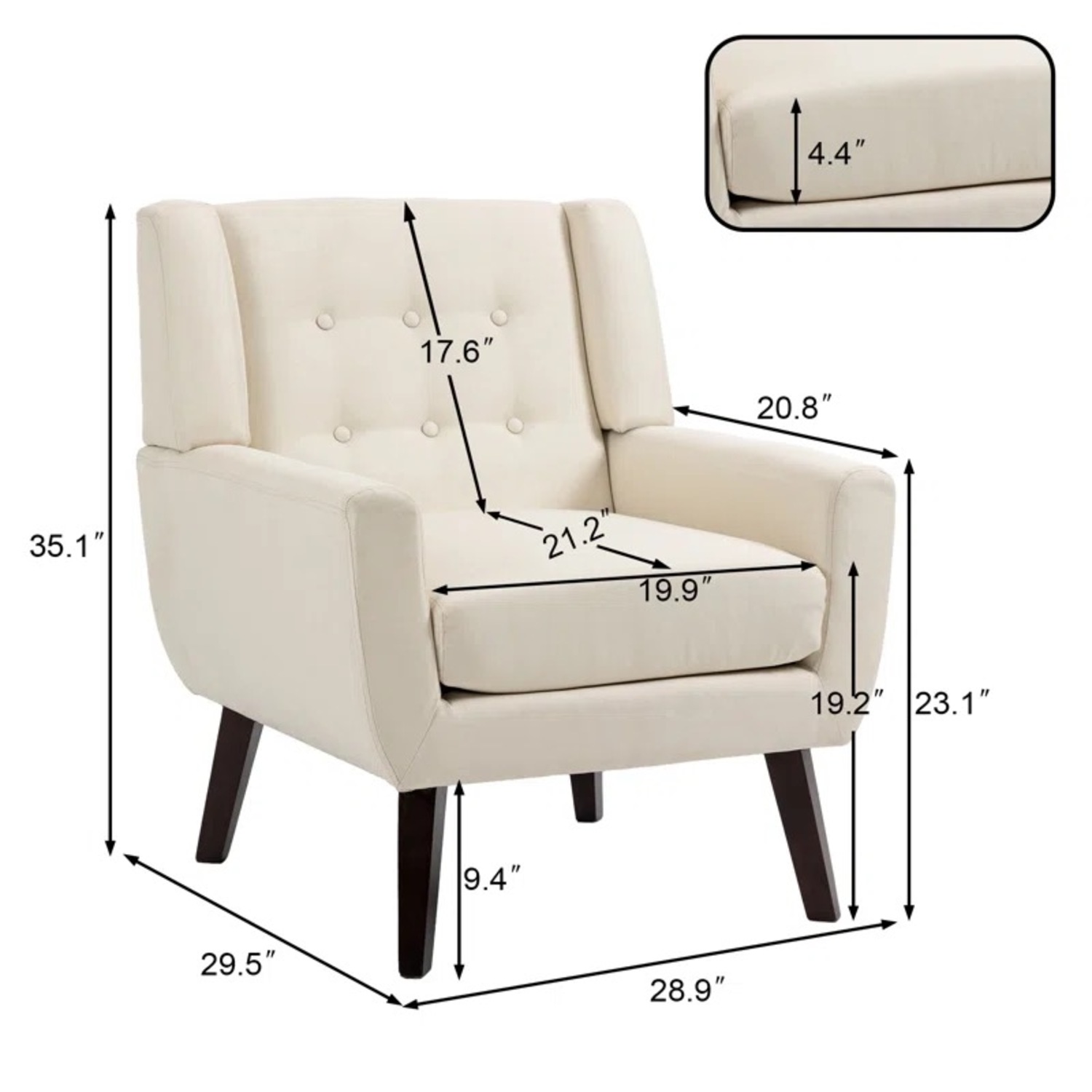 Wayfair Upholstered Armchair With Solid Wood Leg - image-8