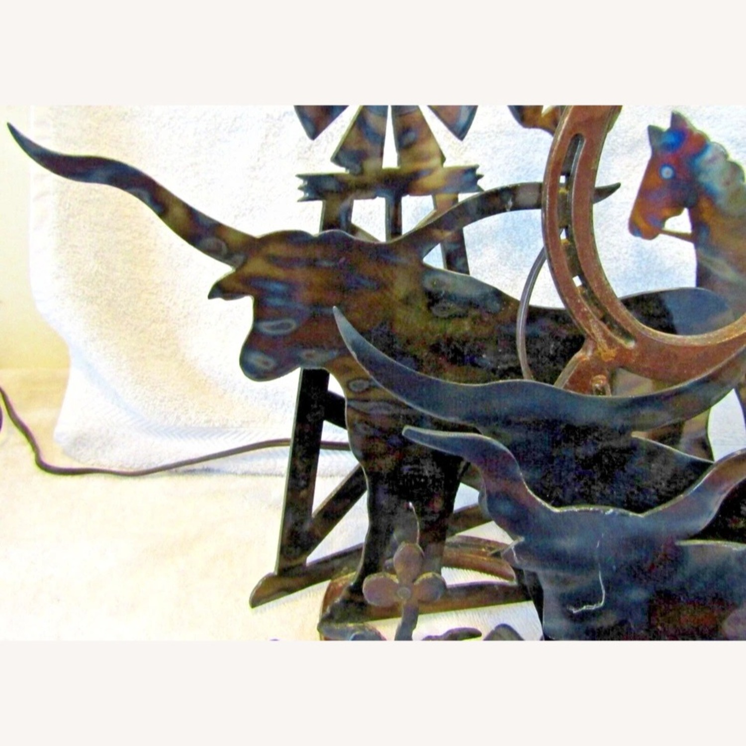 Rare St. Croix Forge Metal Sculpture Table Lamp - image-6