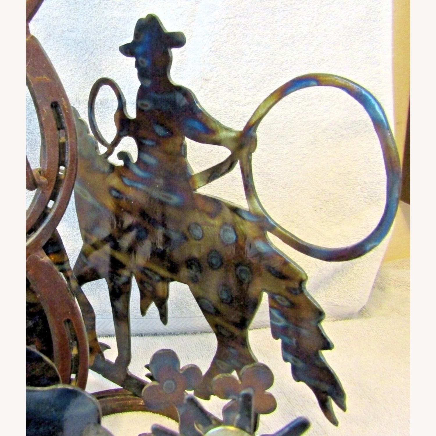 Rare St. Croix Forge Metal Sculpture Table Lamp - image-5