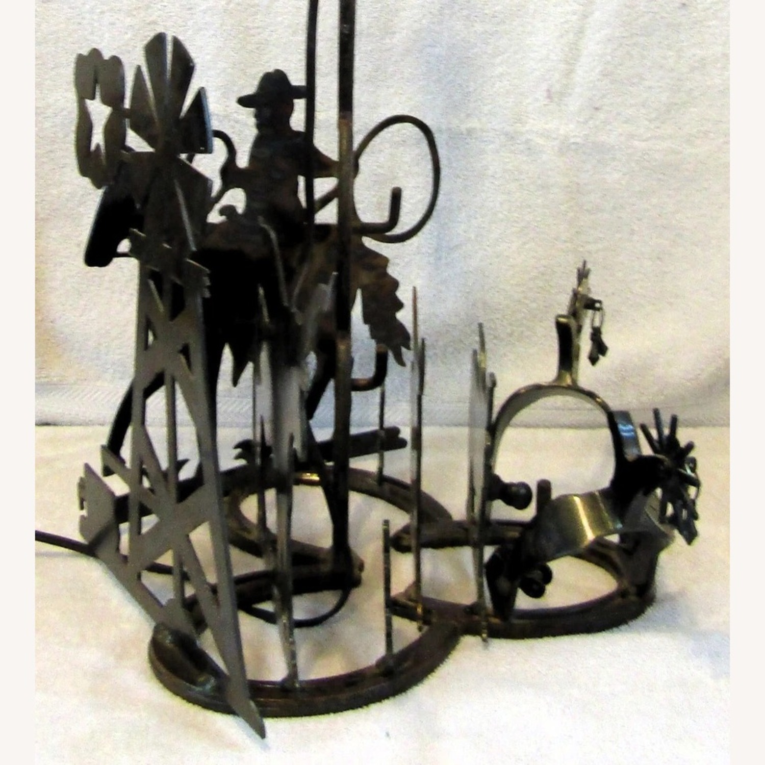 Rare St. Croix Forge Metal Sculpture Table Lamp - image-13