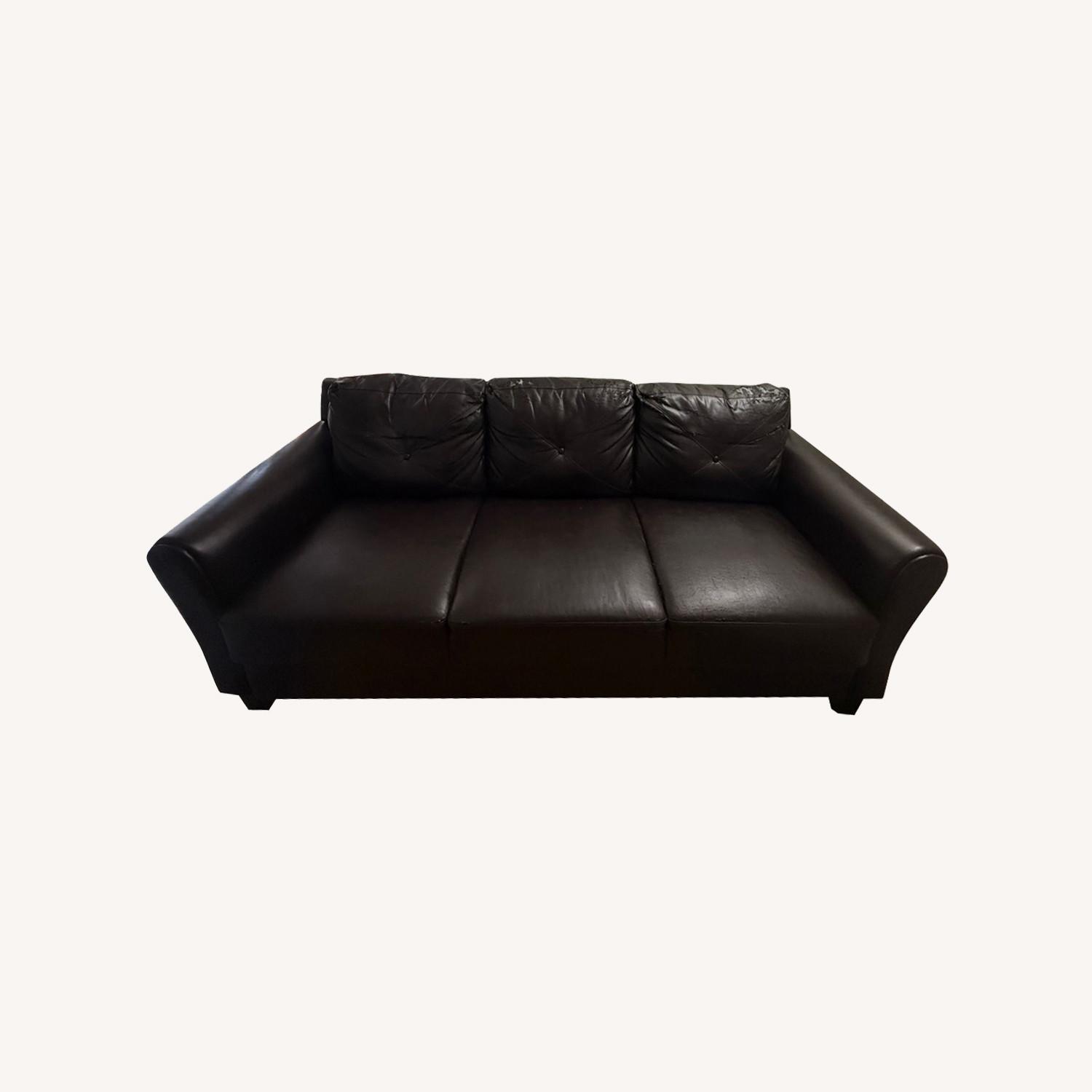 Faux Leather Sofa - image-0