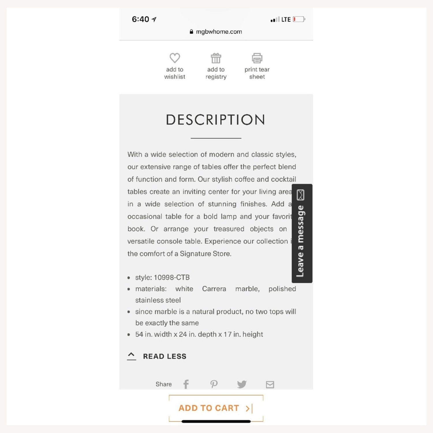 Mitchell Gold + Bob Williams Carerra Marble Coffee Table - image-5