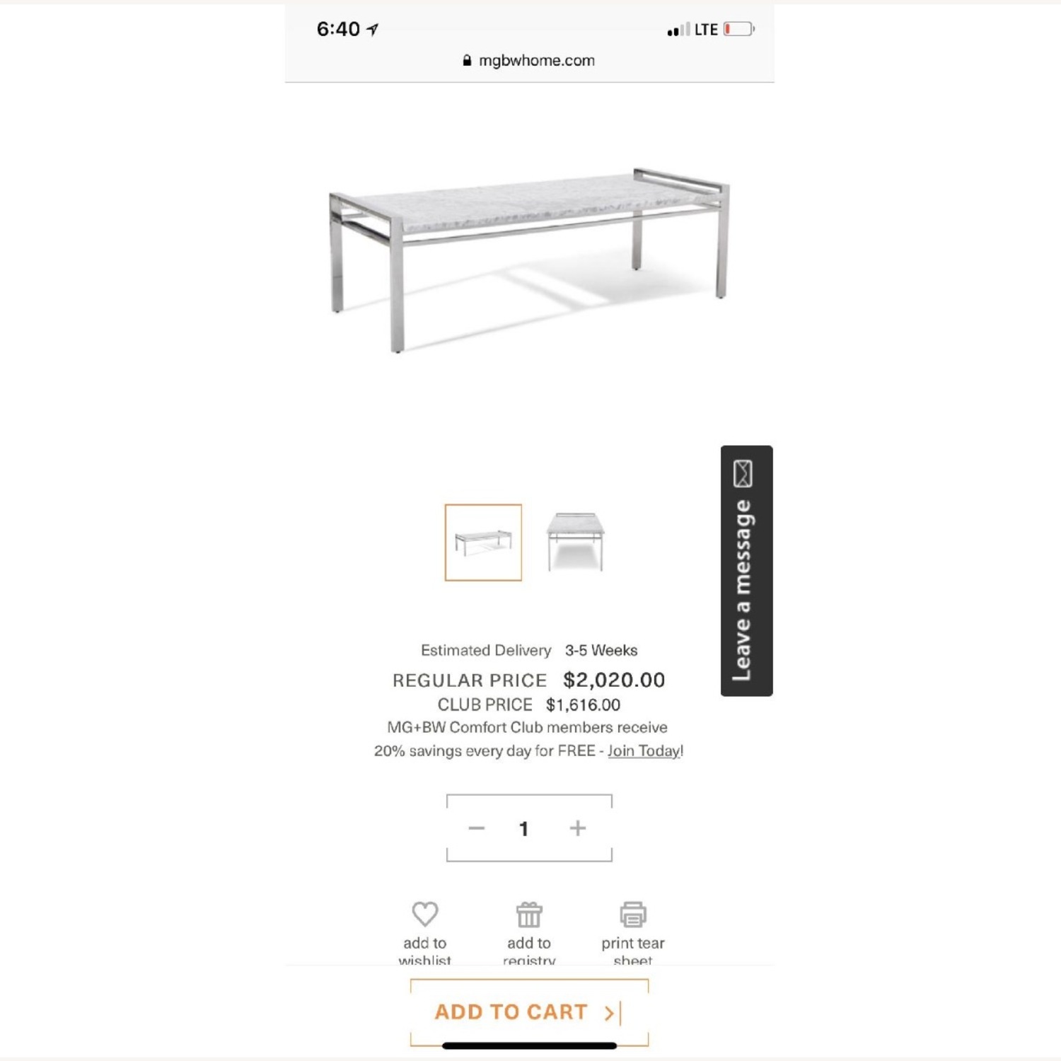 Mitchell Gold + Bob Williams Carerra Marble Coffee Table - image-6