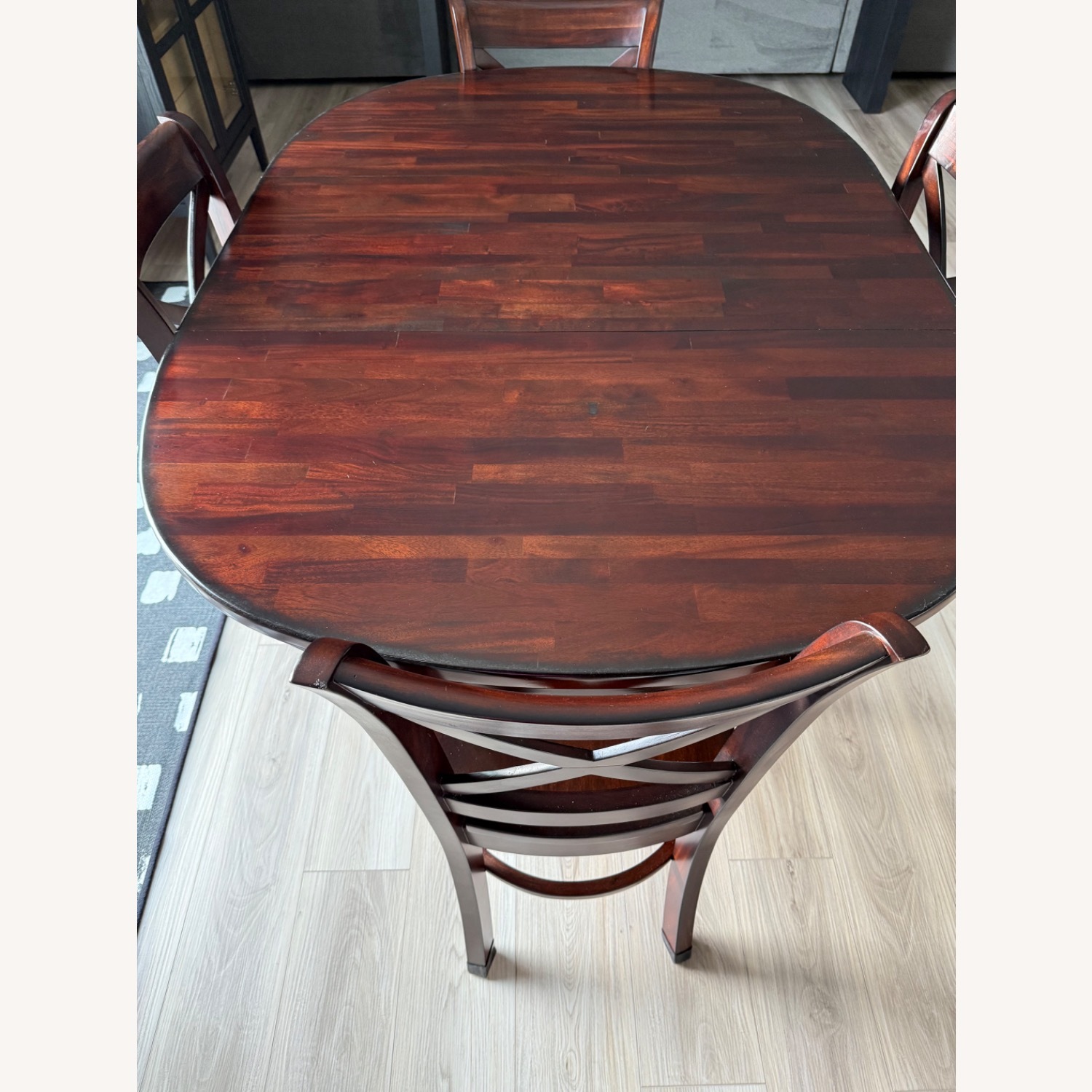 Solid Wood Dining Table With Leaf and 4 Chairs - image-2
