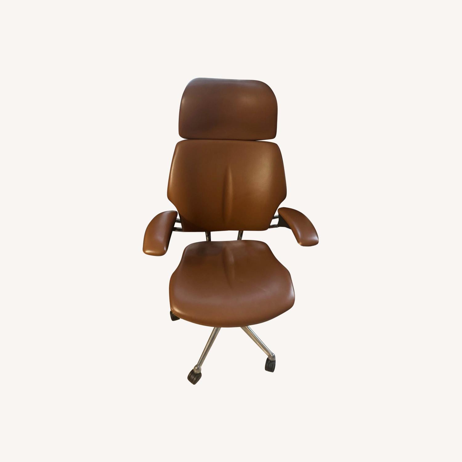 Humanscale Brown Leather Office Chair - image-0